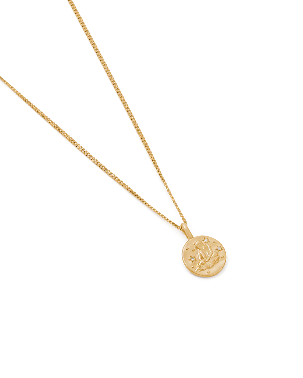 AQUARIUS PETITE ZODIAC NECKLACE (18K GOLD VERMEIL) - Image 4
