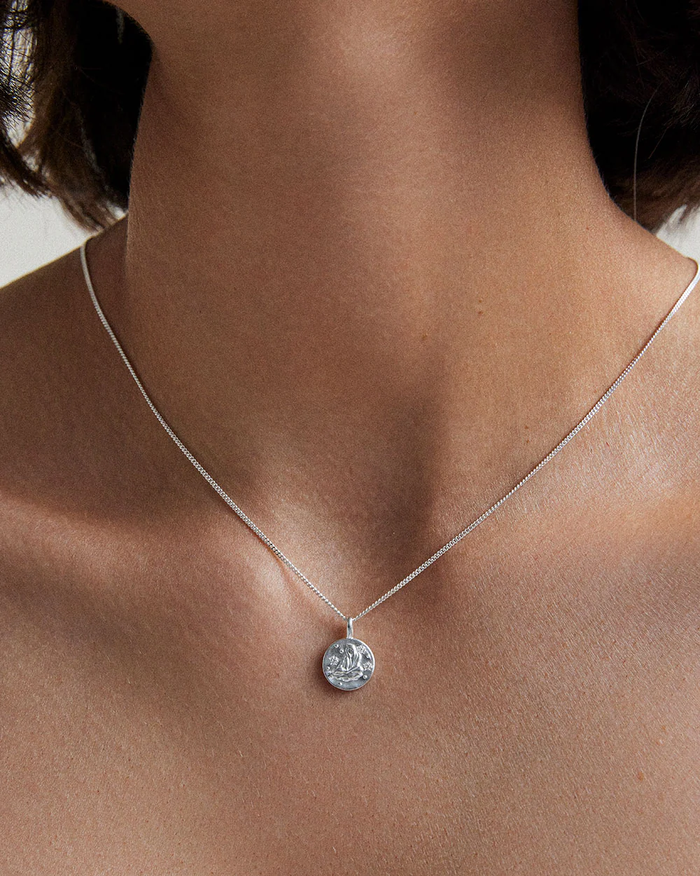 AQUARIUS PETITE ZODIAC NECKLACE (STERLING SILVER) - Image 2
