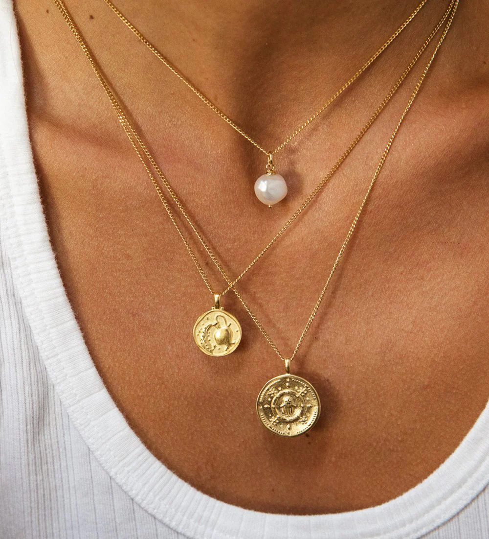 AQUARIUS ZODIAC NECKLACE (18K GOLD VERMEIL) - Image 6
