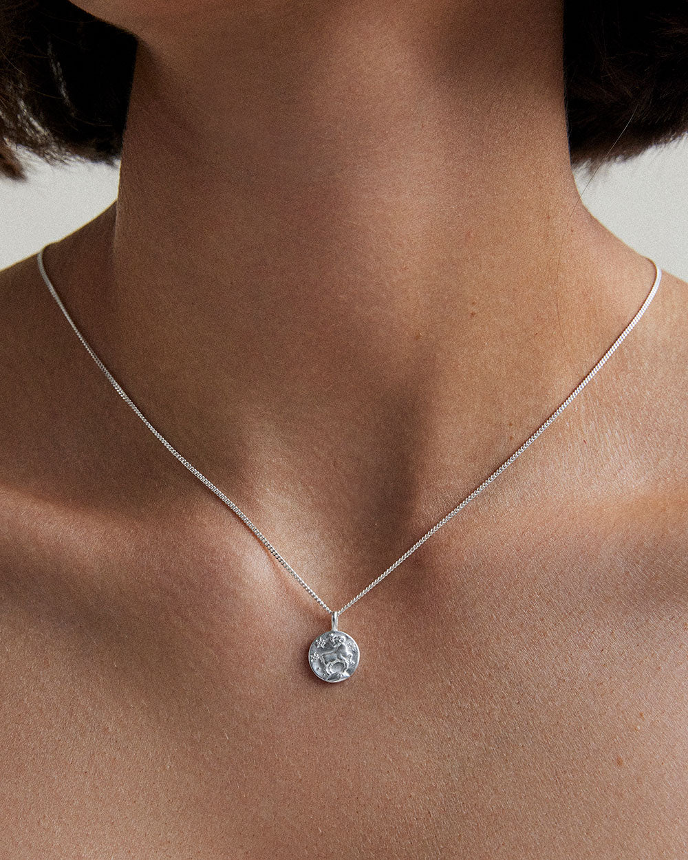 ARIES PETITE ZODIAC NECKLACE (STERLING SILVER) - Image 2