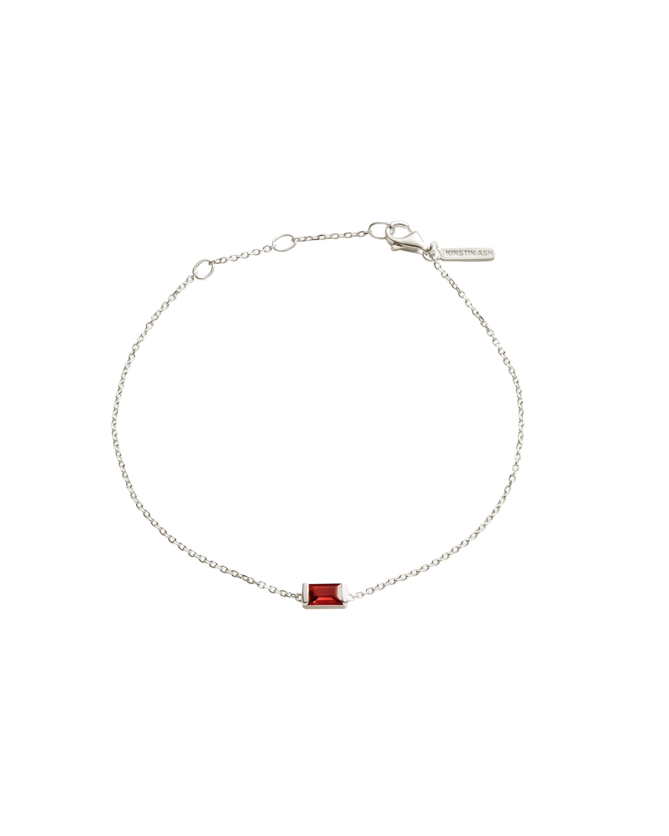 BAGUETTE BIRTHSTONE BRACELET (STERLING SILVER) - Image 11