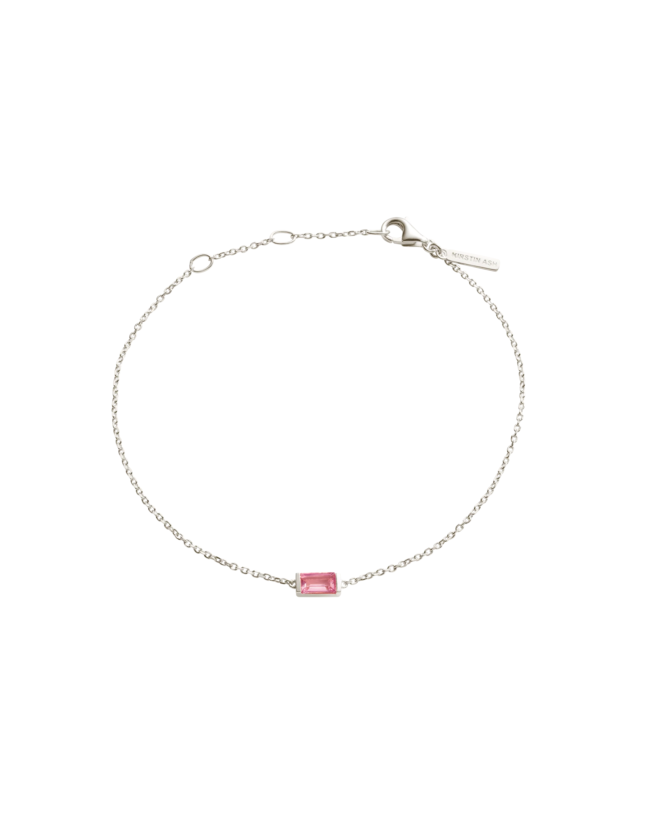 BAGUETTE BIRTHSTONE BRACELET (STERLING SILVER) - Image 14