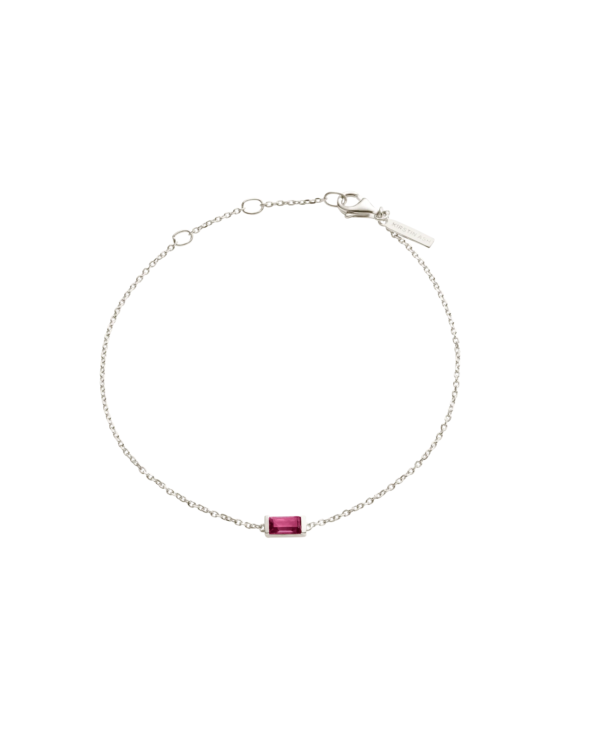 BAGUETTE BIRTHSTONE BRACELET (STERLING SILVER) - Image 15