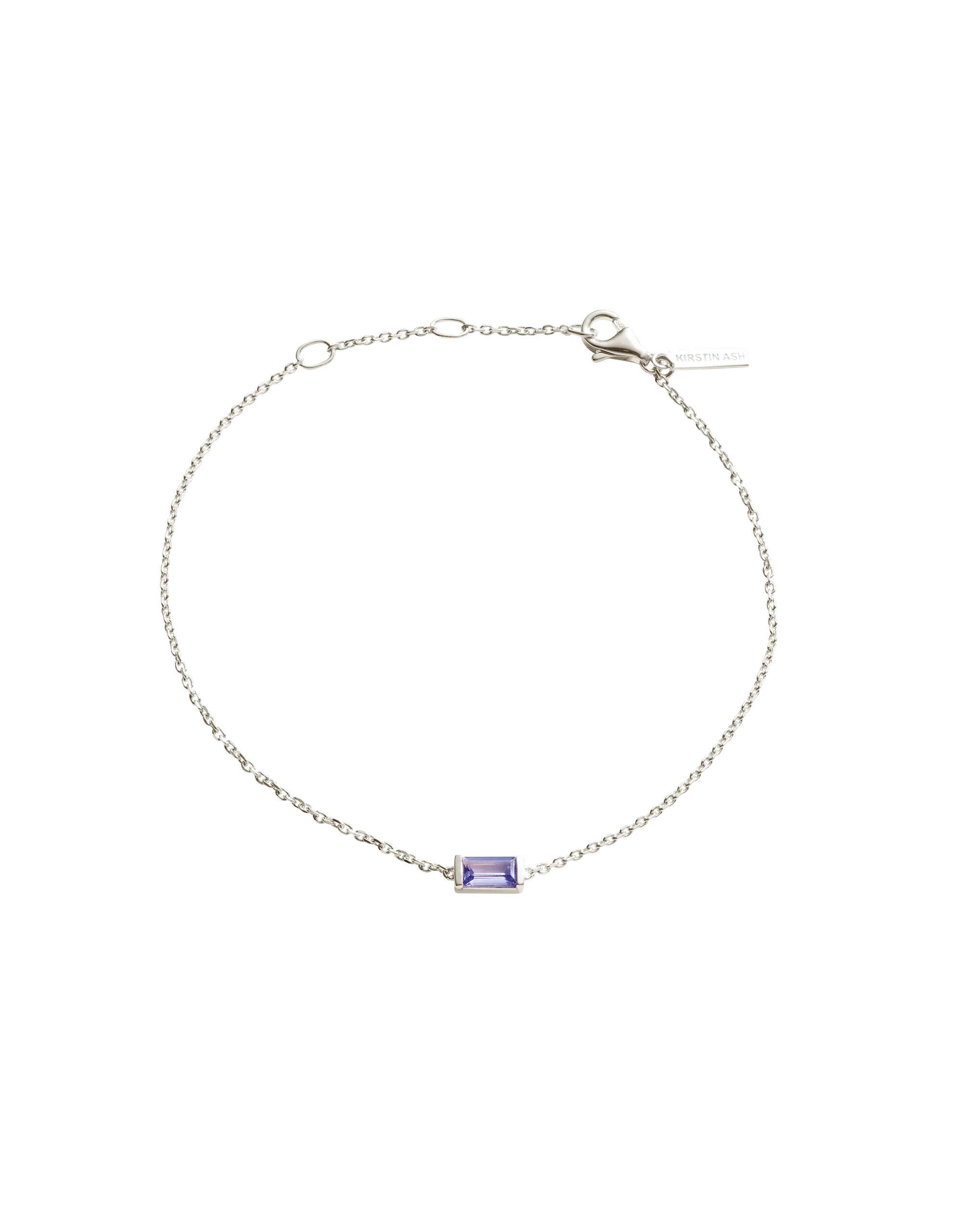 BAGUETTE BIRTHSTONE BRACELET (STERLING SILVER) - Image 16