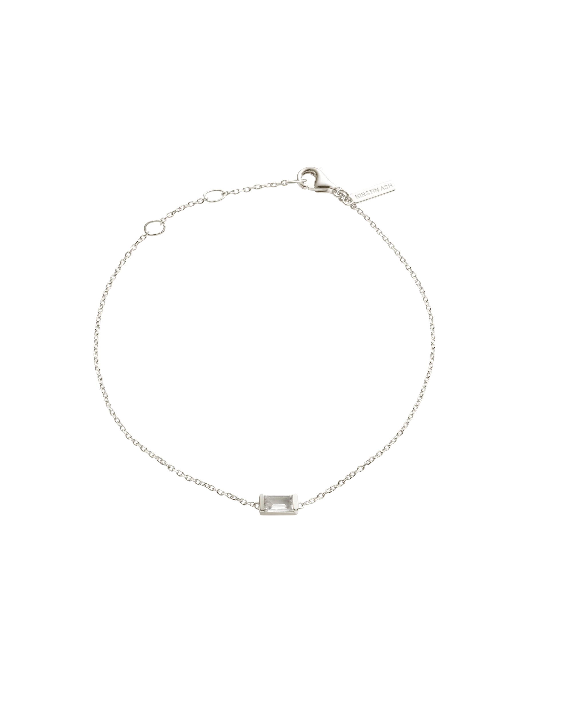 BAGUETTE BIRTHSTONE BRACELET (STERLING SILVER) - Image 17