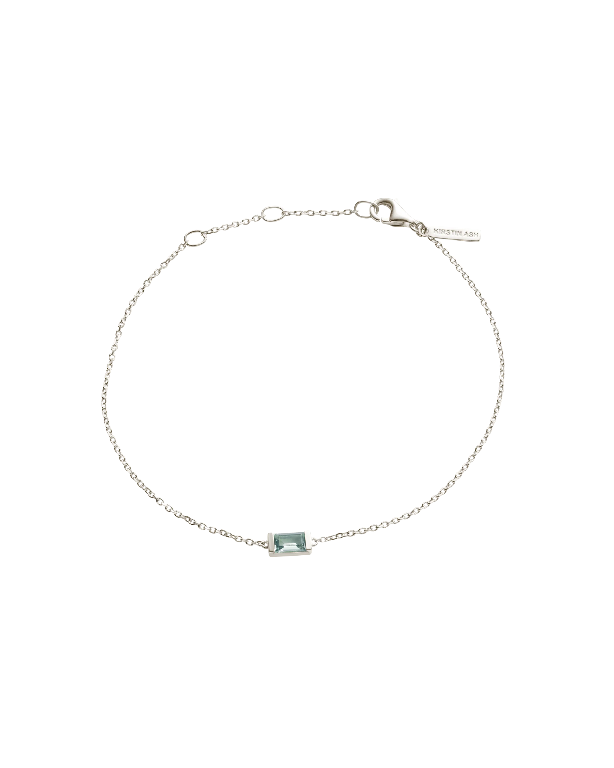 BAGUETTE BIRTHSTONE BRACELET (STERLING SILVER) - Image 7