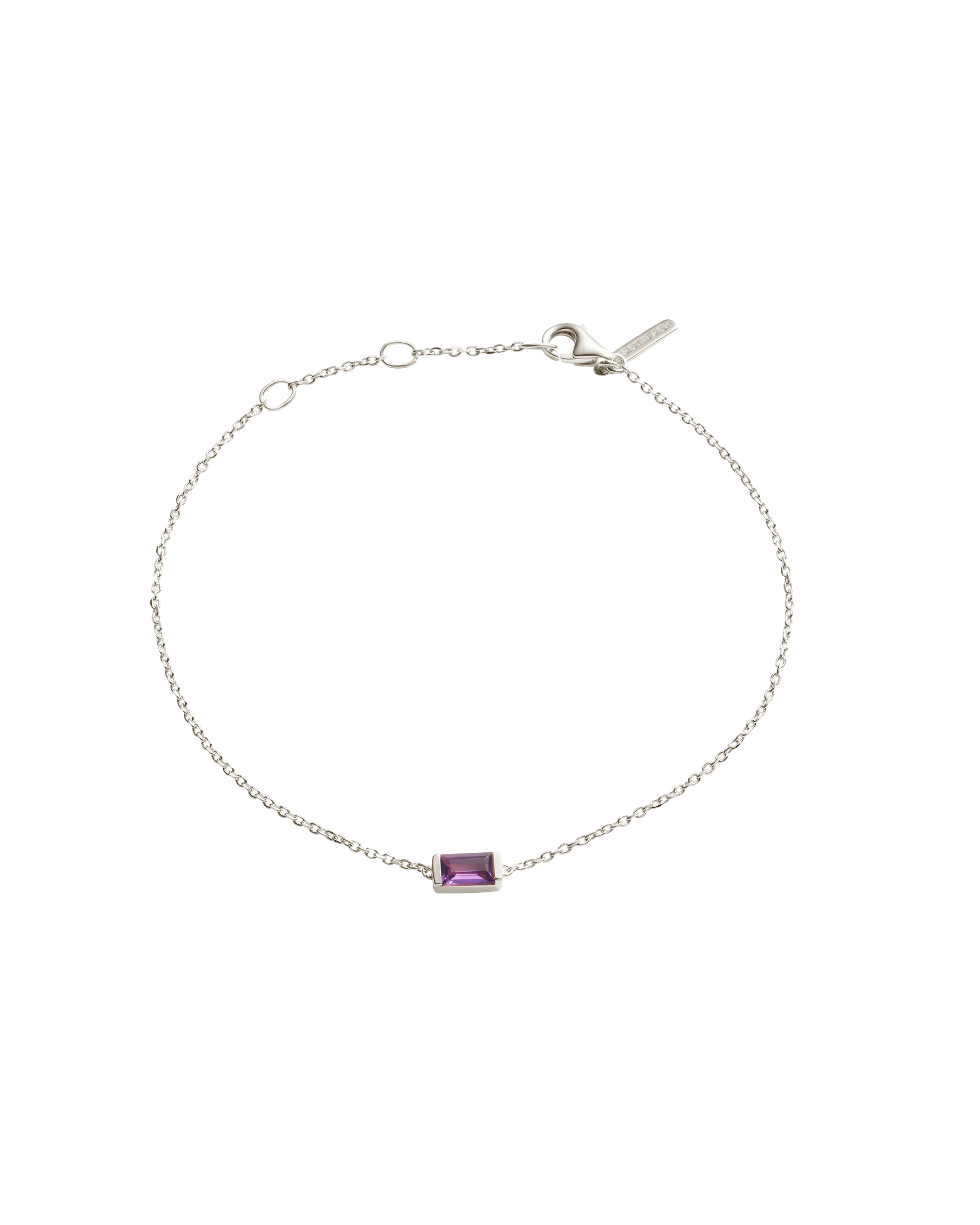 BAGUETTE BIRTHSTONE BRACELET (STERLING SILVER) - Image 8