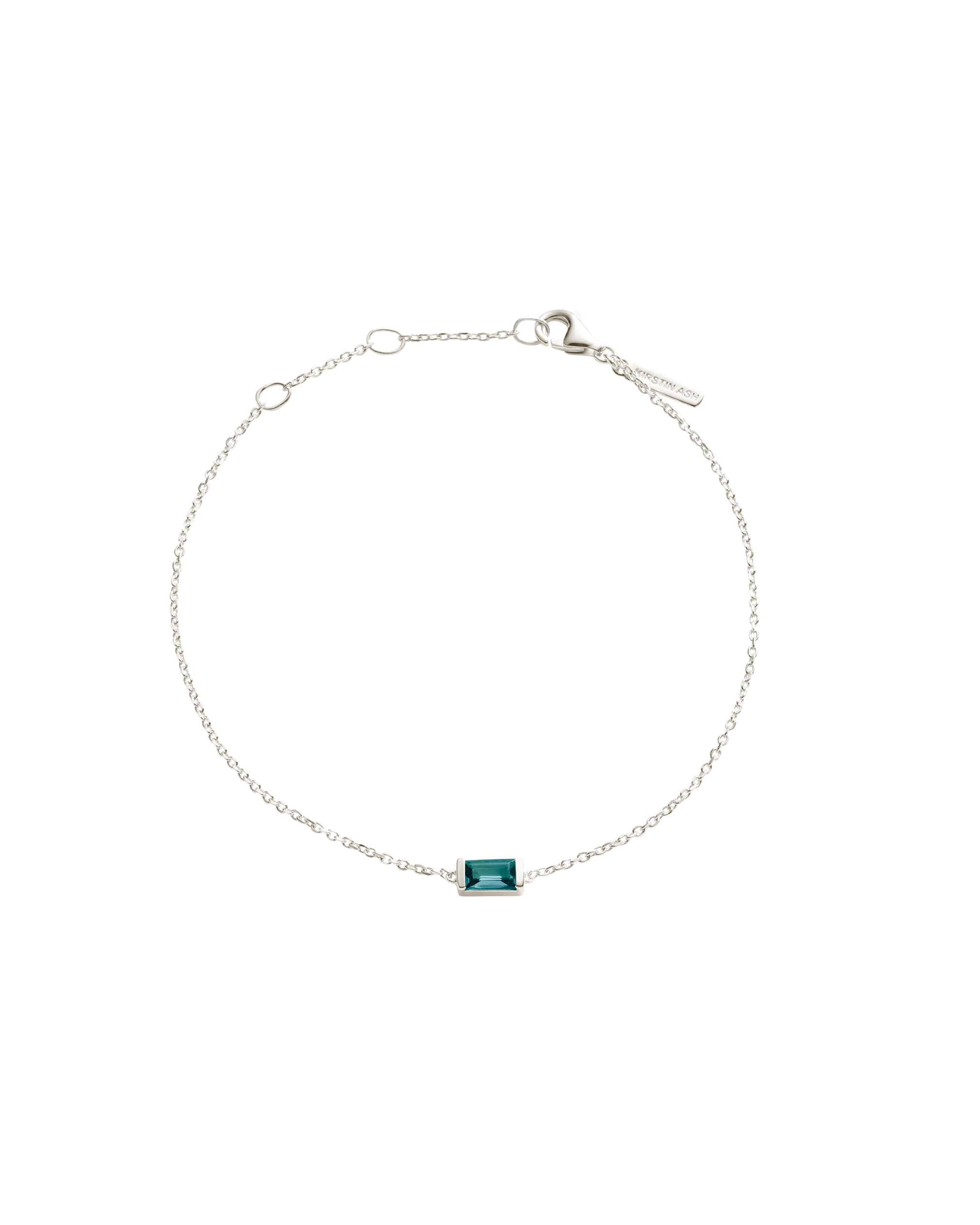 BAGUETTE BIRTHSTONE BRACELET (STERLING SILVER) - Image 9