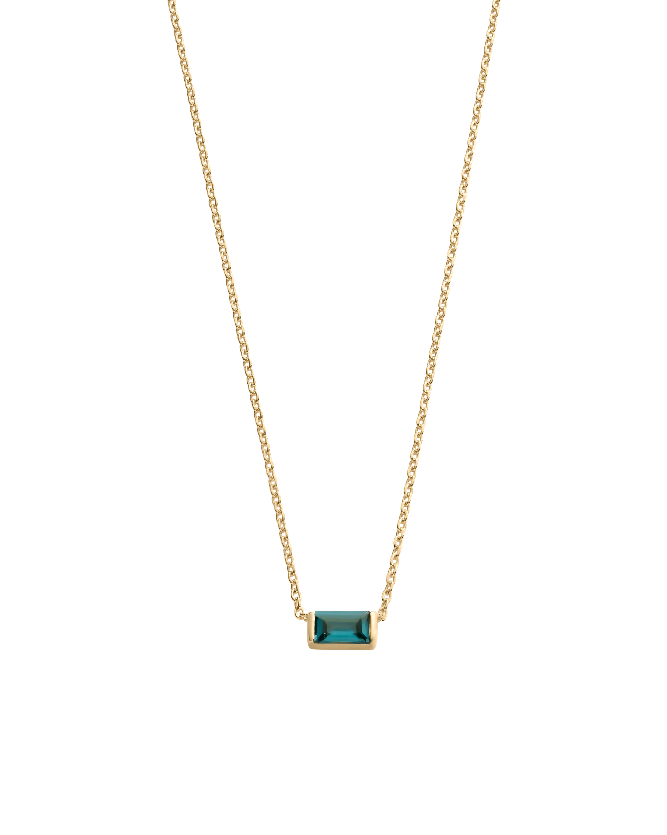 BAGUETTE BIRTHSTONE NECKLACE (18K GOLD VERMEIL) - Image 11