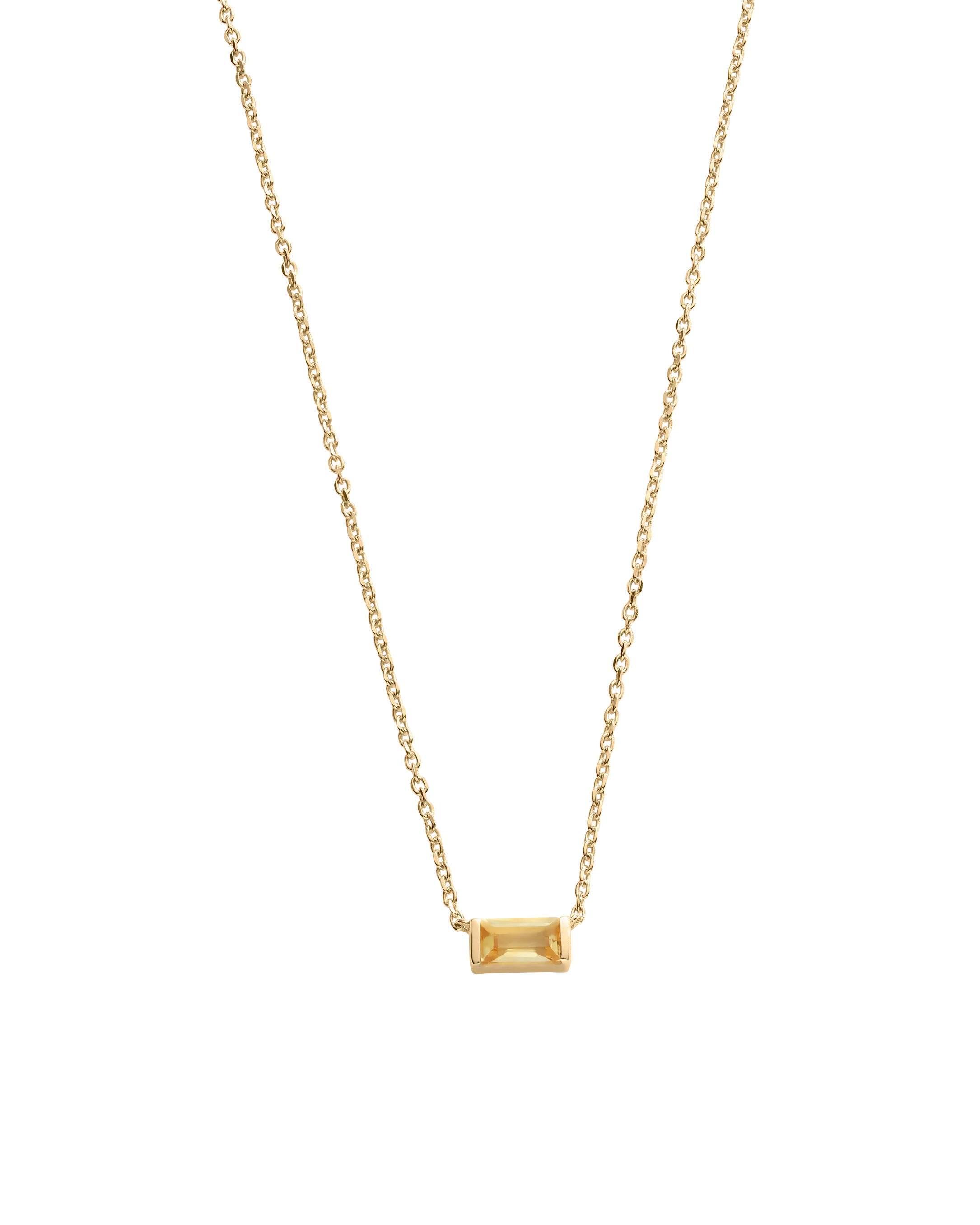 BAGUETTE BIRTHSTONE NECKLACE (18K GOLD VERMEIL) - Image 14