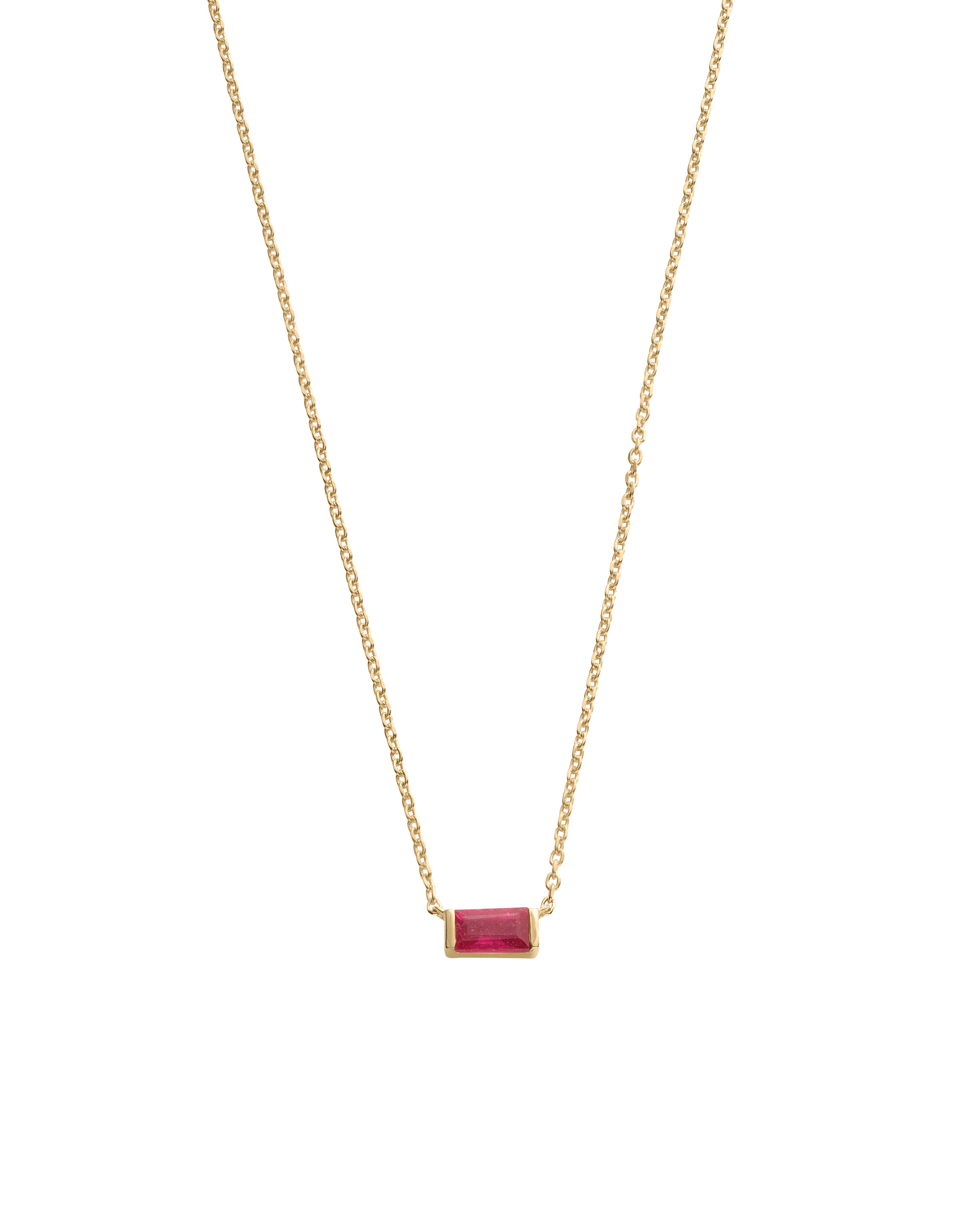 BAGUETTE BIRTHSTONE NECKLACE (18K GOLD VERMEIL) - Image 16
