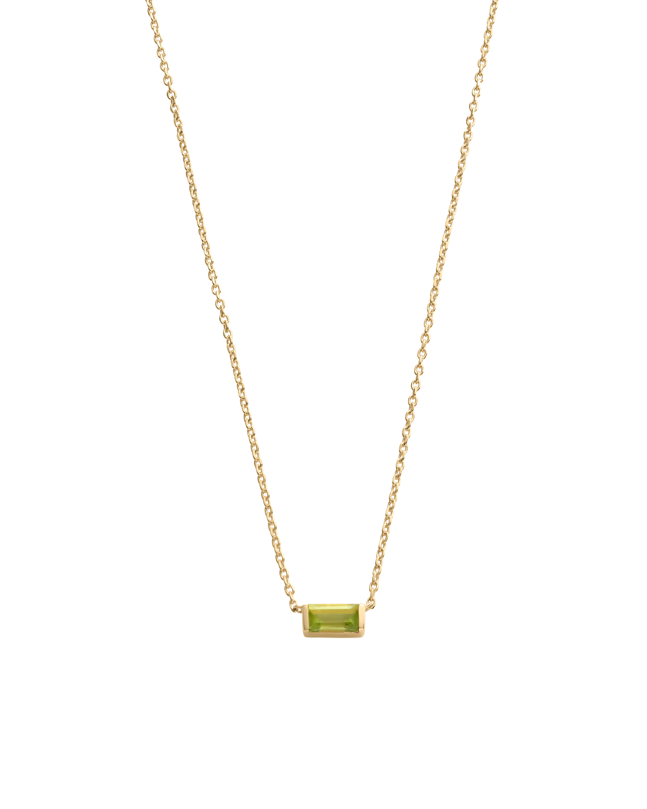 BAGUETTE BIRTHSTONE NECKLACE (18K GOLD VERMEIL) - Image 17
