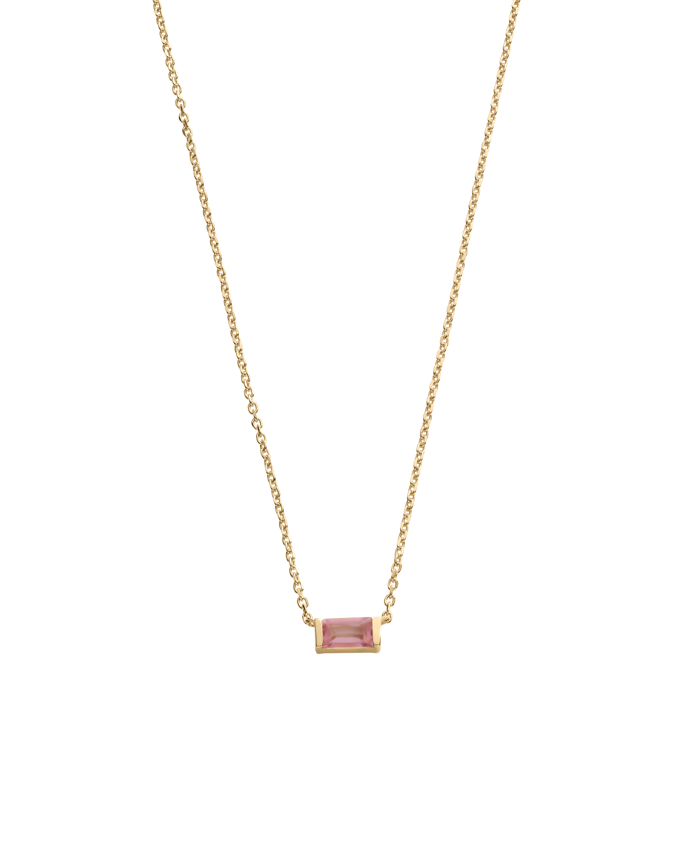 BAGUETTE BIRTHSTONE NECKLACE (18K GOLD VERMEIL) - Image 18