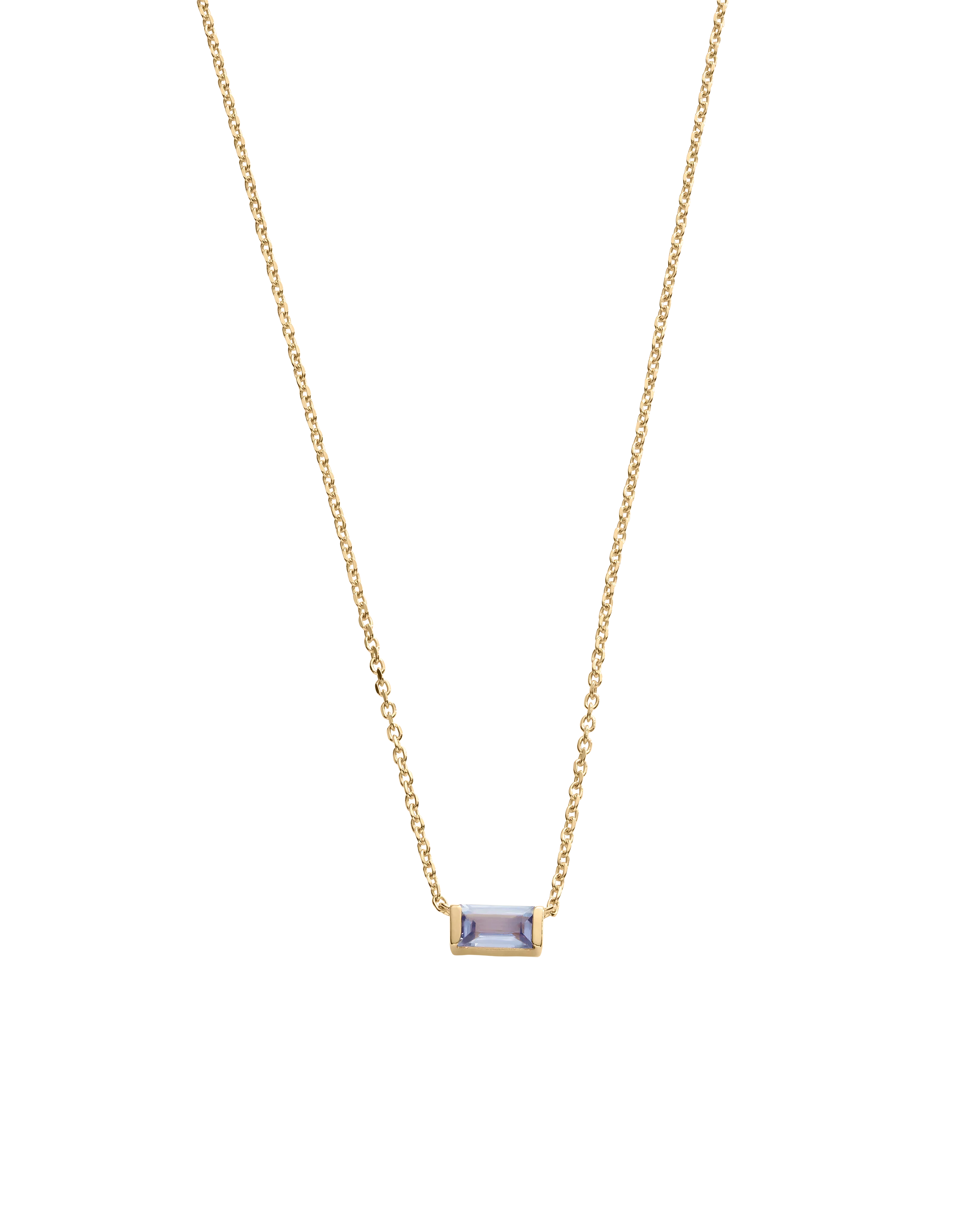 BAGUETTE BIRTHSTONE NECKLACE (18K GOLD VERMEIL) - Image 19