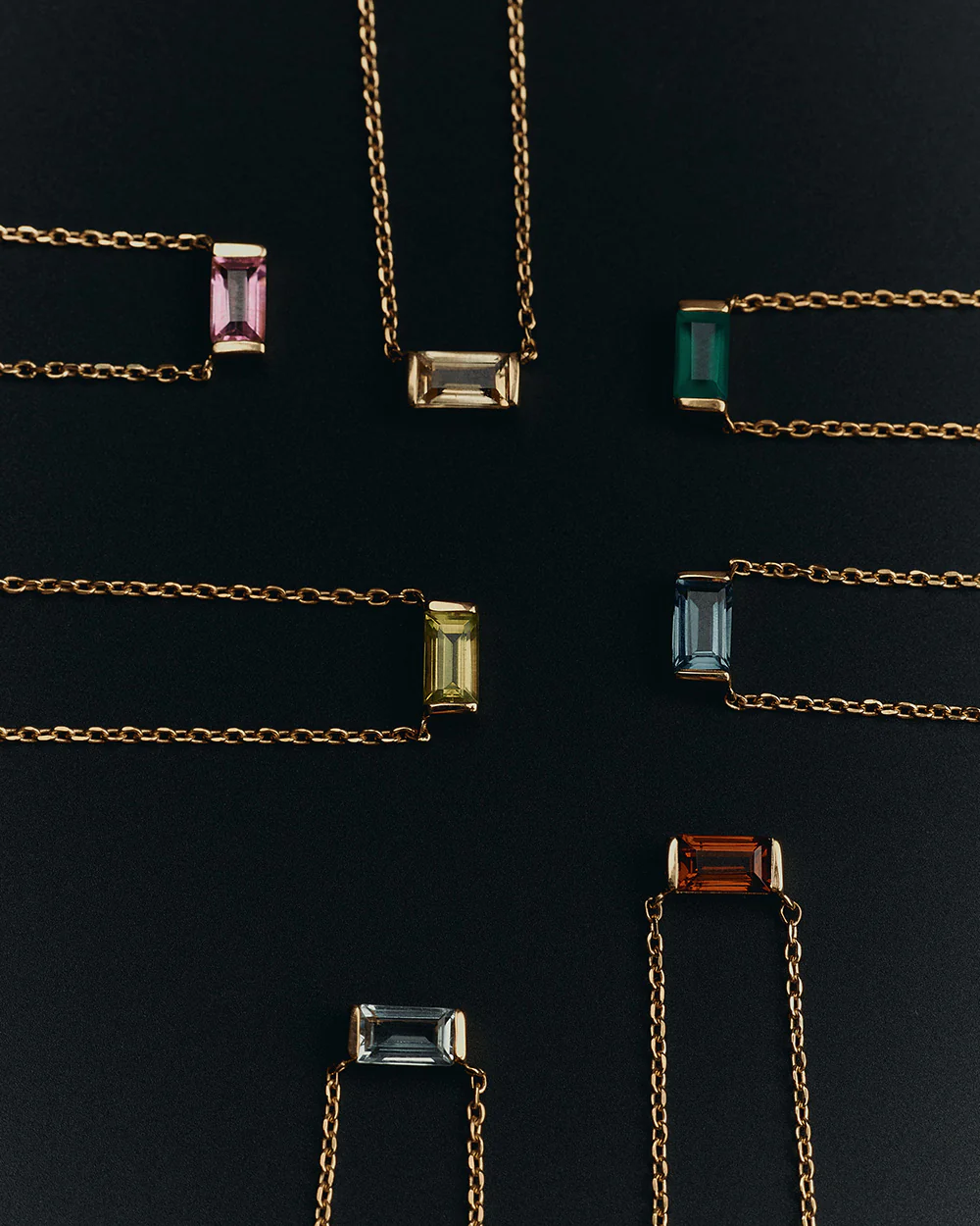 BAGUETTE BIRTHSTONE NECKLACE (18K GOLD VERMEIL) - Image 2
