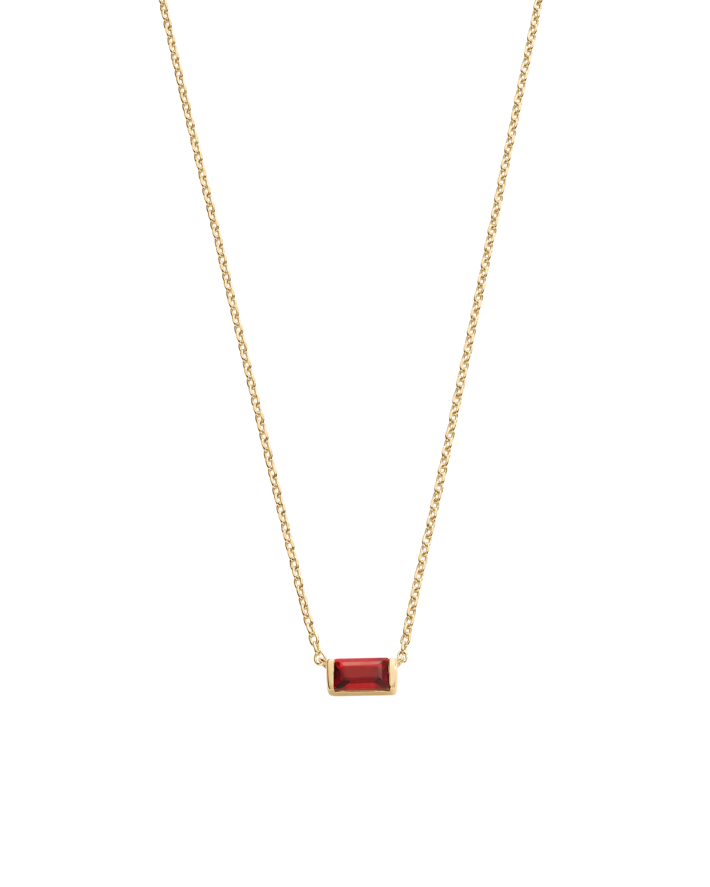 BAGUETTE BIRTHSTONE NECKLACE (18K GOLD VERMEIL) - Image 4
