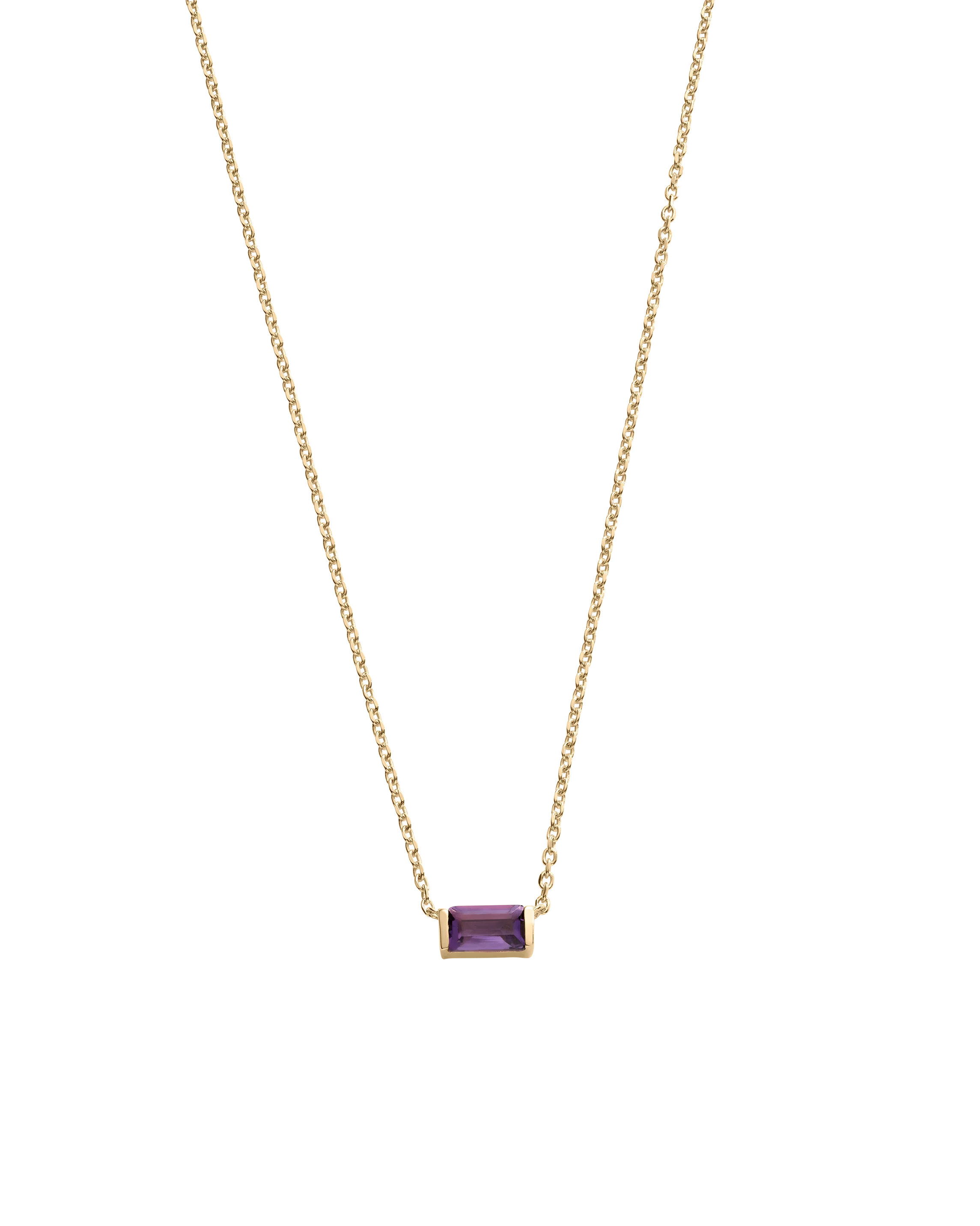 BAGUETTE BIRTHSTONE NECKLACE (18K GOLD VERMEIL) - Image 6
