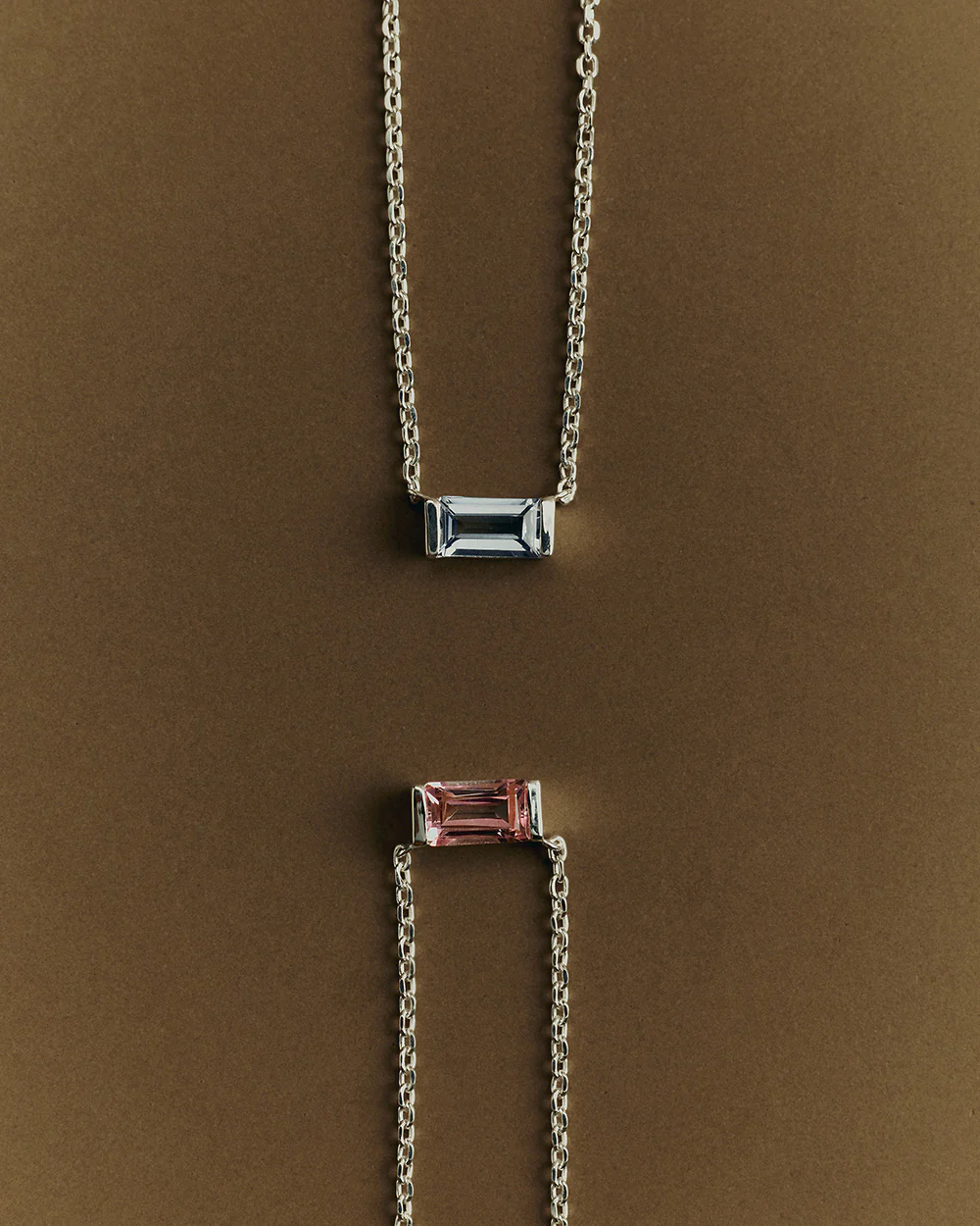 BAGUETTE BIRTHSTONE NECKLACE (STERLING SILVER) - Image 10