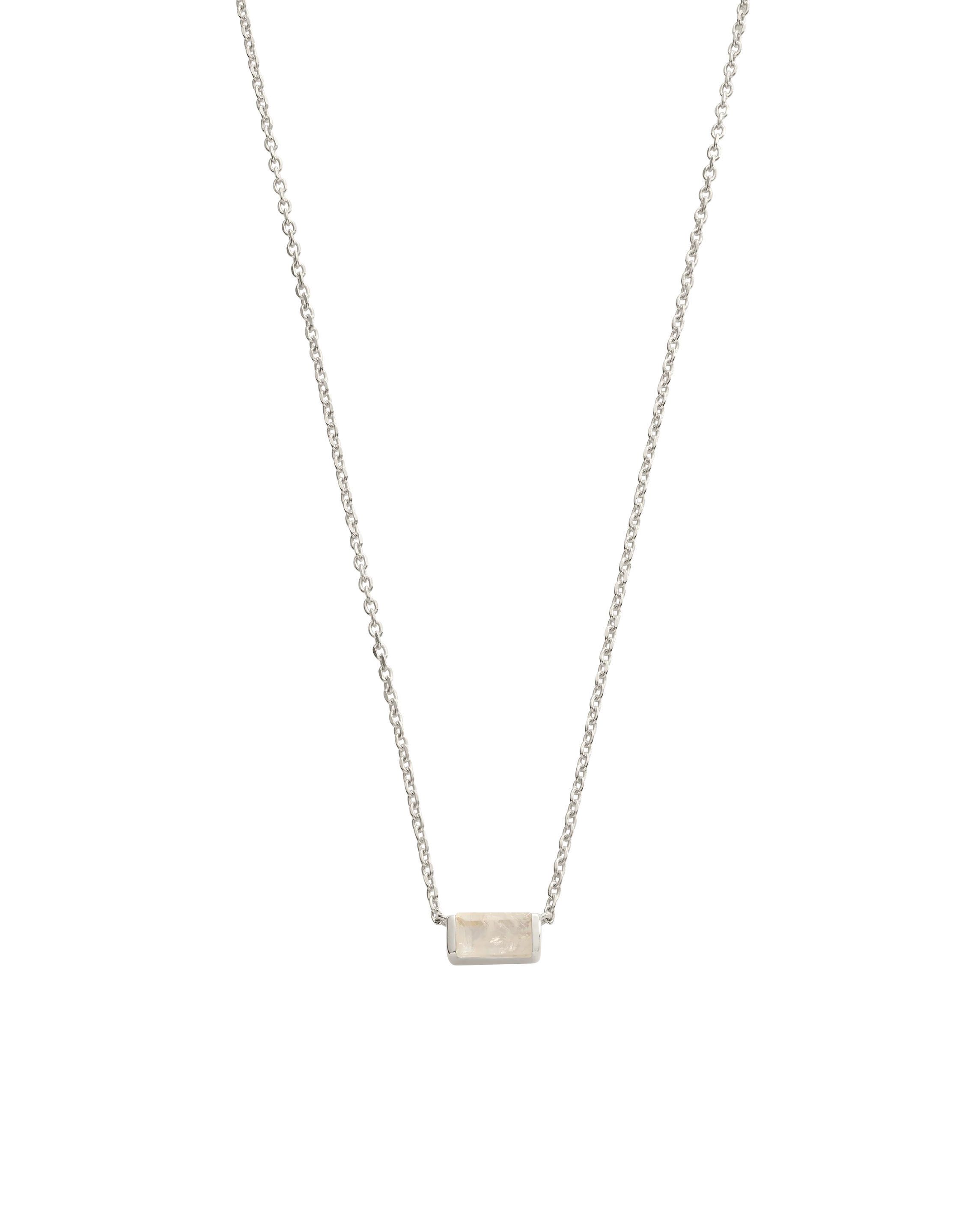 BAGUETTE BIRTHSTONE NECKLACE (STERLING SILVER) - Image 13