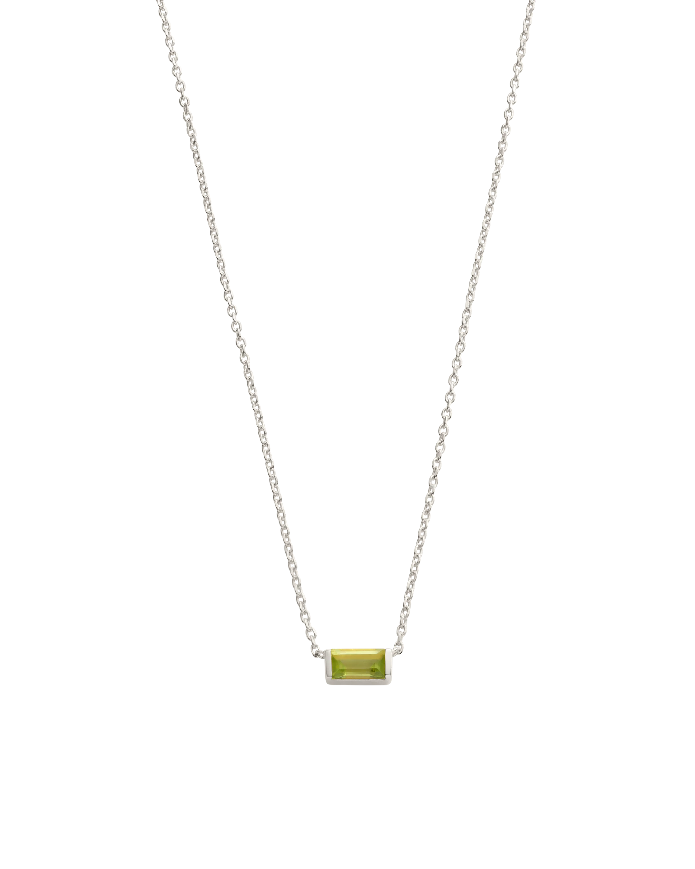 BAGUETTE BIRTHSTONE NECKLACE (STERLING SILVER) - Image 14