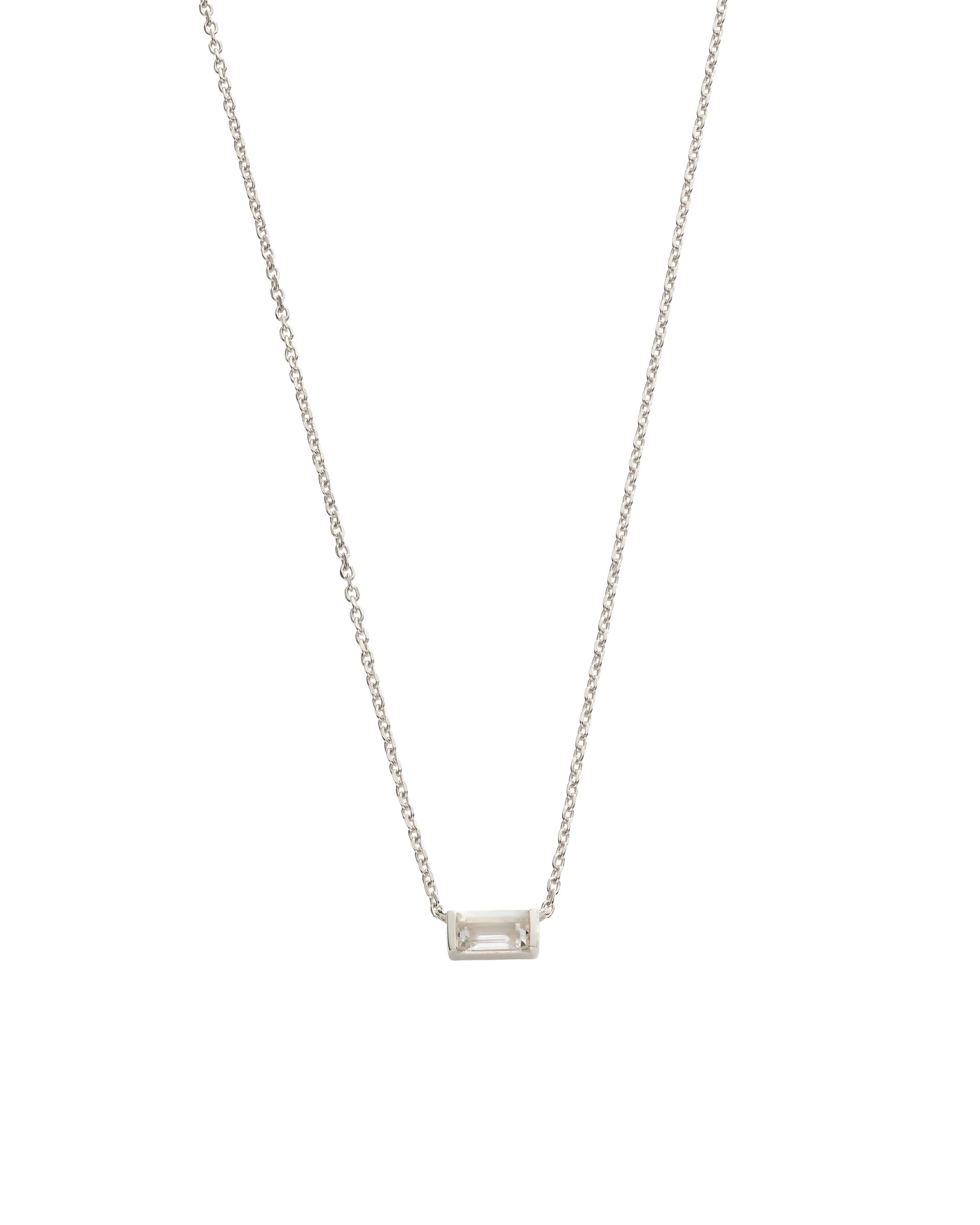 BAGUETTE BIRTHSTONE NECKLACE (STERLING SILVER) - Image 17