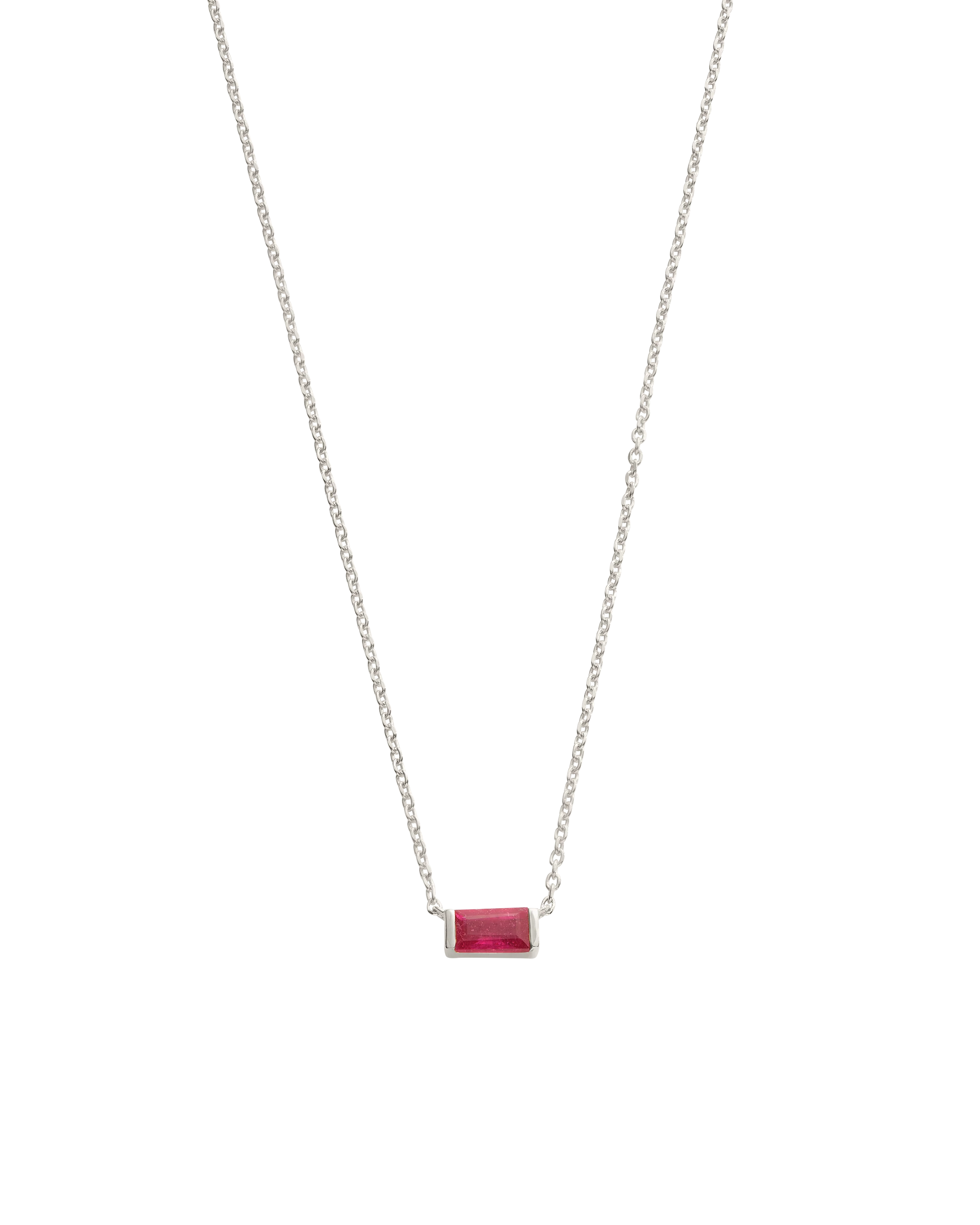 BAGUETTE BIRTHSTONE NECKLACE (STERLING SILVER) - Image 18