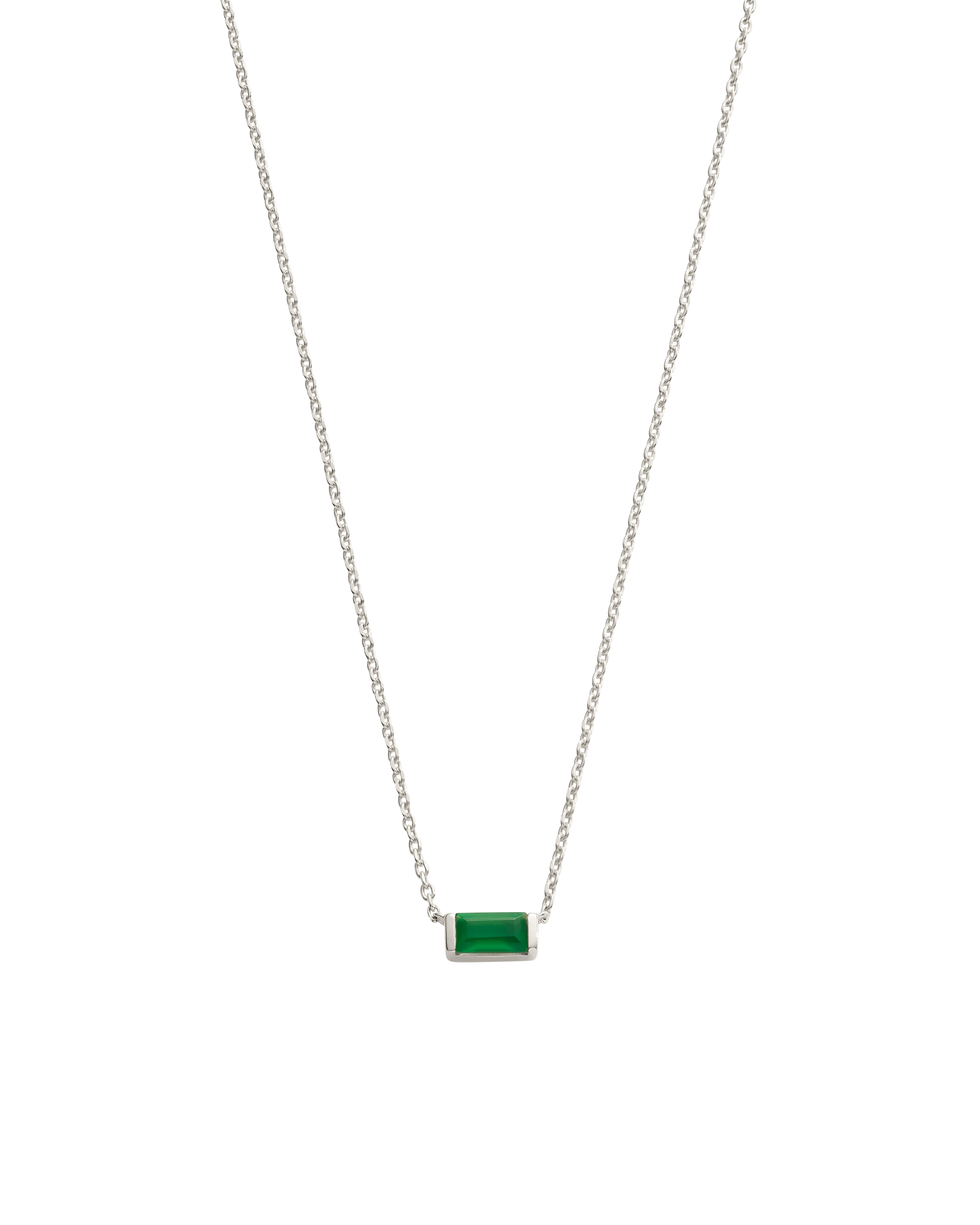 BAGUETTE BIRTHSTONE NECKLACE (STERLING SILVER) - Image 6