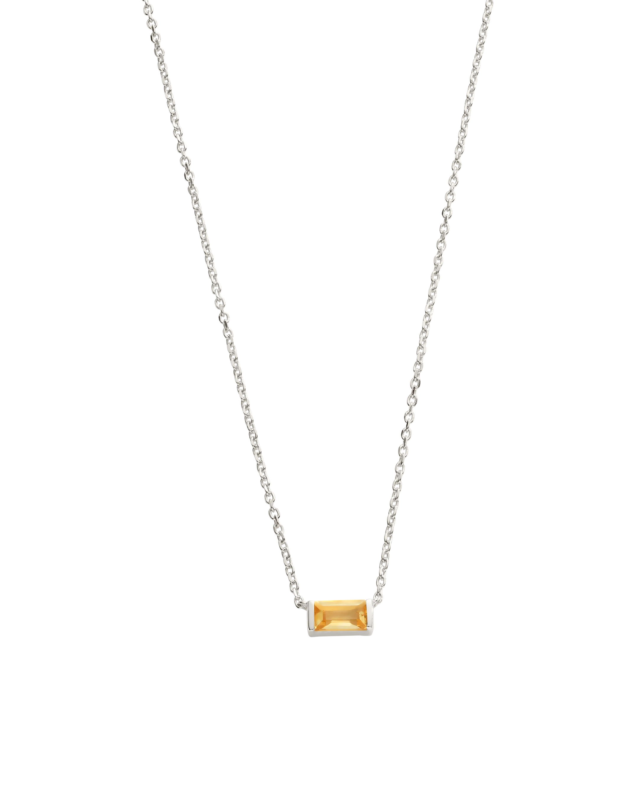 BAGUETTE BIRTHSTONE NECKLACE (STERLING SILVER) - Image 9