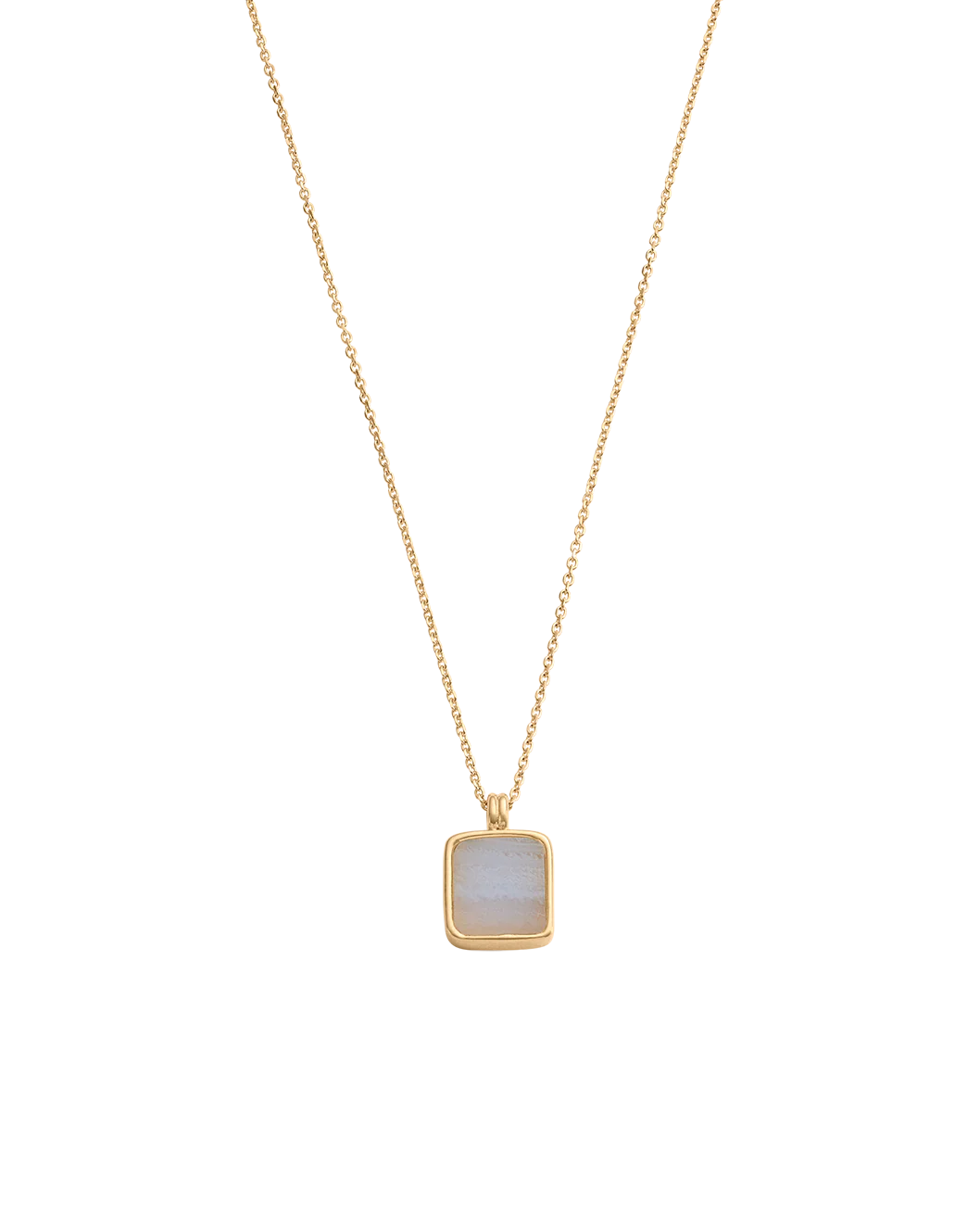 BLUE LACE AGATE PENDANT NECKLACE (18K GOLD VERMEIL)