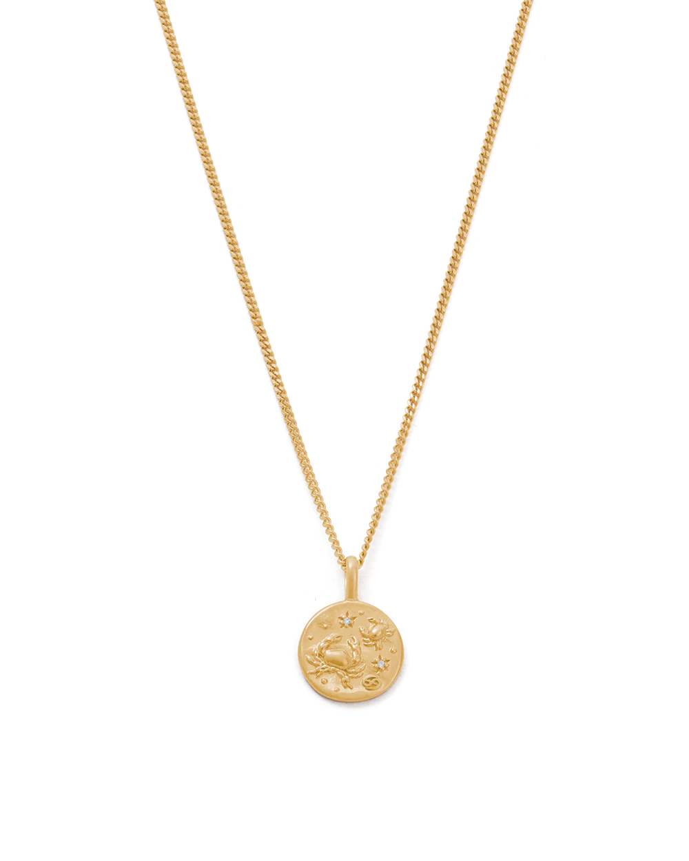 CANCER PETITE ZODIAC NECKLACE (18K GOLD VERMEIL)