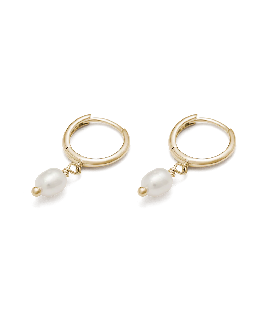 CLASSIC PEARL HOOPS (9K GOLD) - Image 5