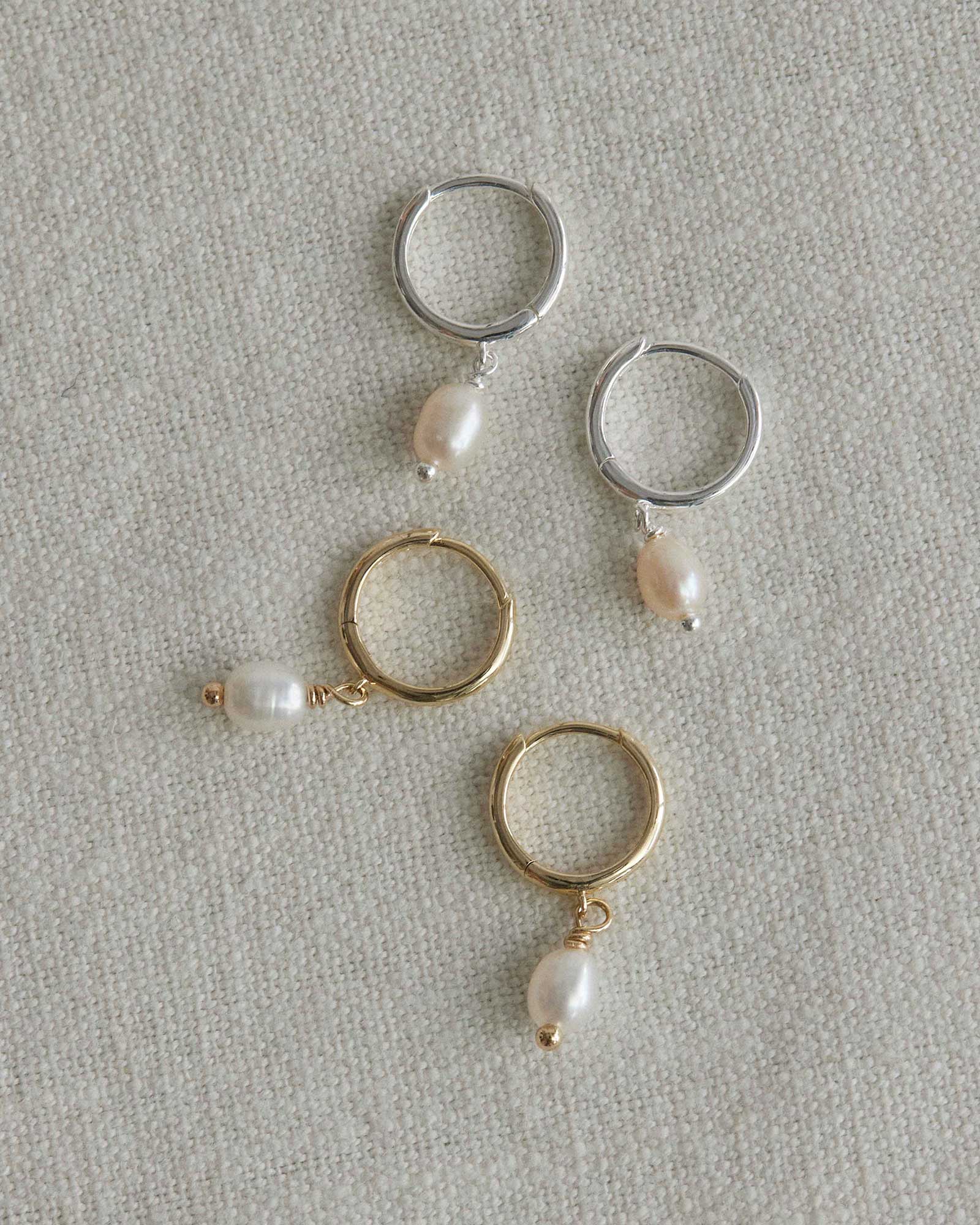 CLASSIC PEARL HOOPS (STERLING SILVER) - Image 4