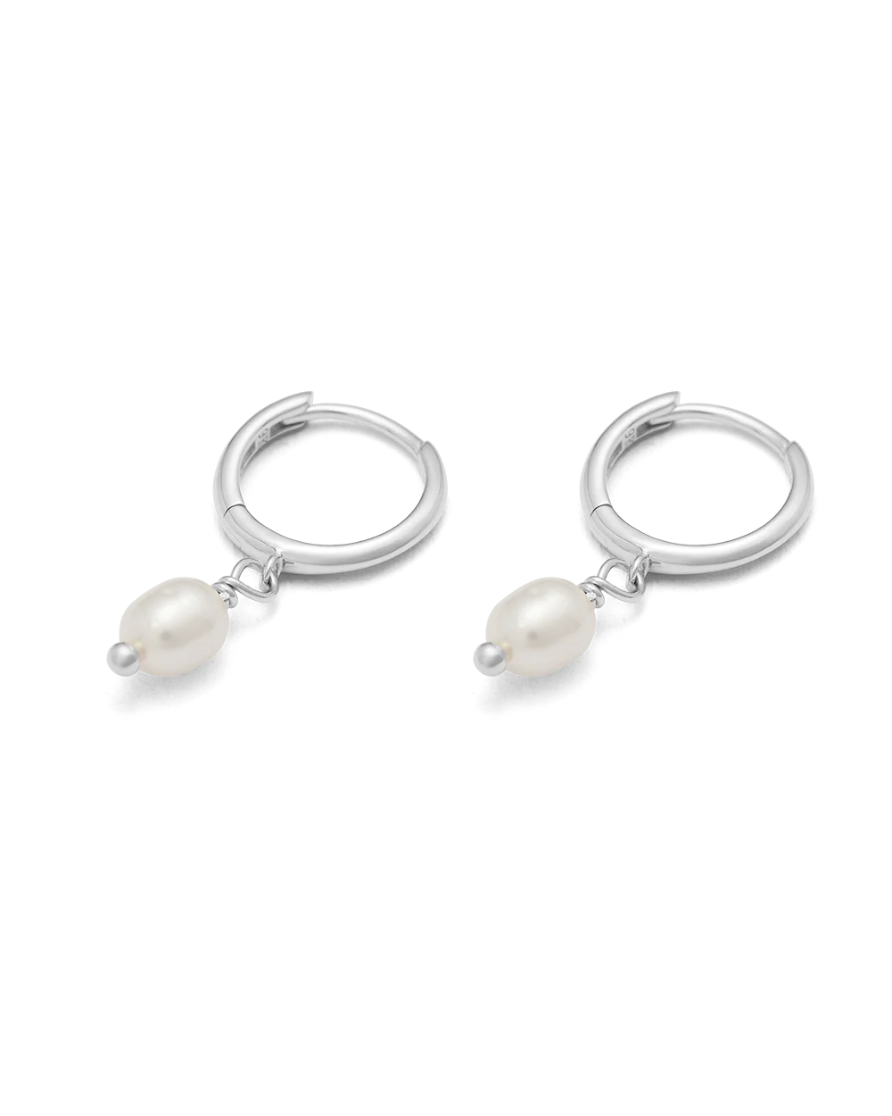 CLASSIC PEARL HOOPS (STERLING SILVER) - Image 5