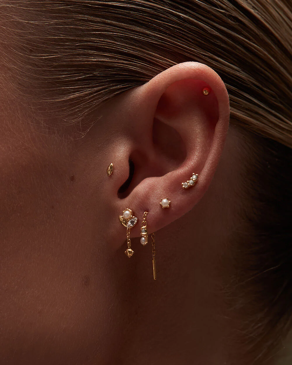 CONTOUR TOPAZ STUDS (GOLD) - Image 3
