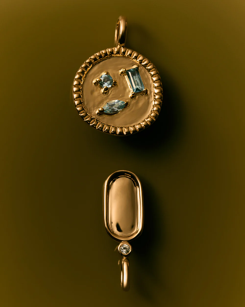 CREATIVITY REIGNS BLUE TOPAZ CHARM (9K GOLD) - Image 3