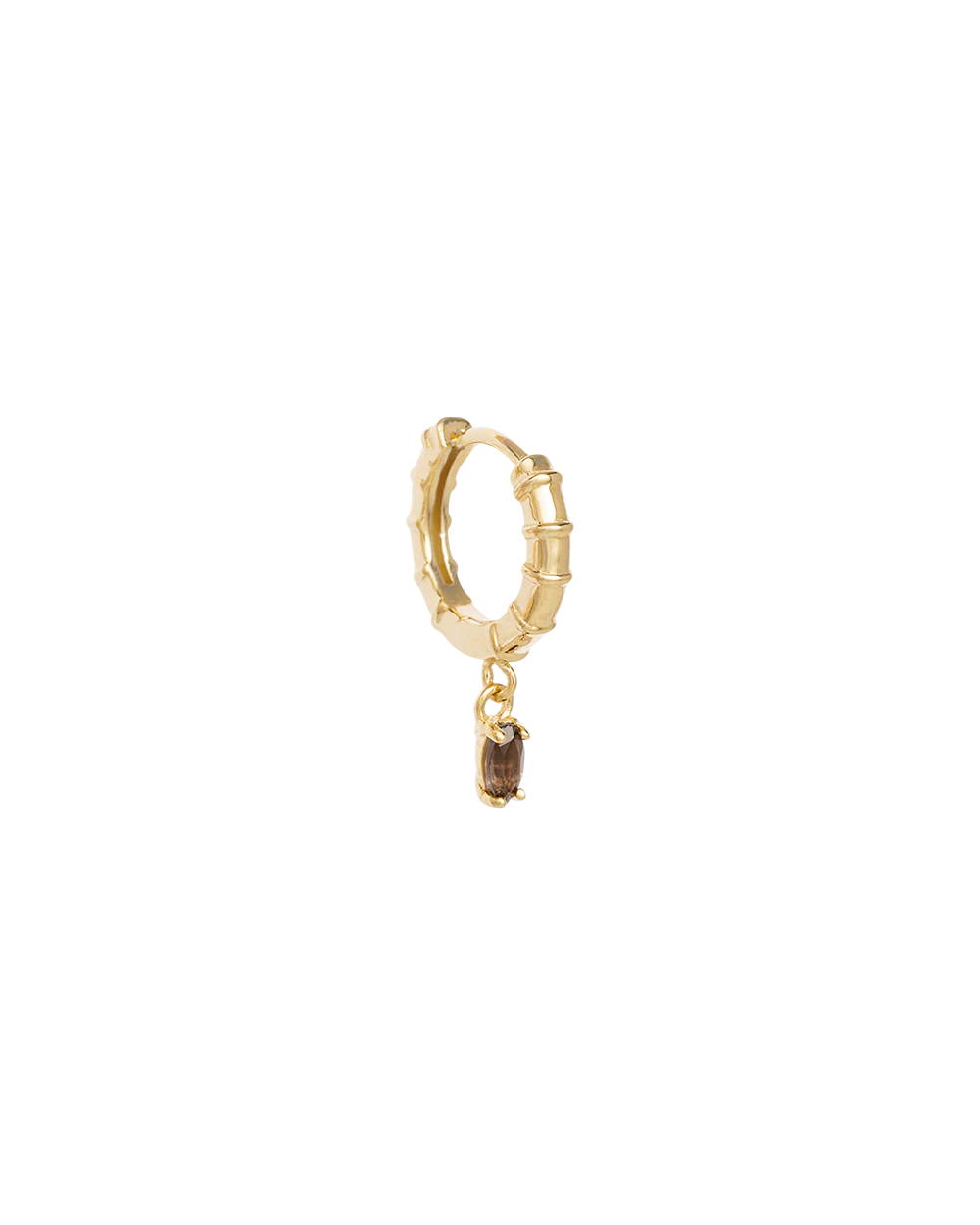 DECO SMOKEY QUARTZ HOOPS (18K GOLD PLATED) - Image 6