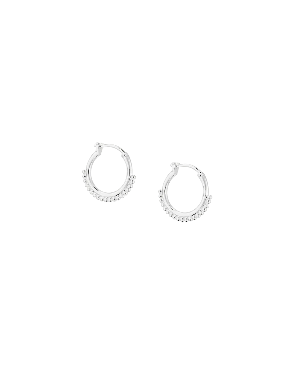 DETAIL HOOP EARRINGS (STERLING SILVER) - Image 6