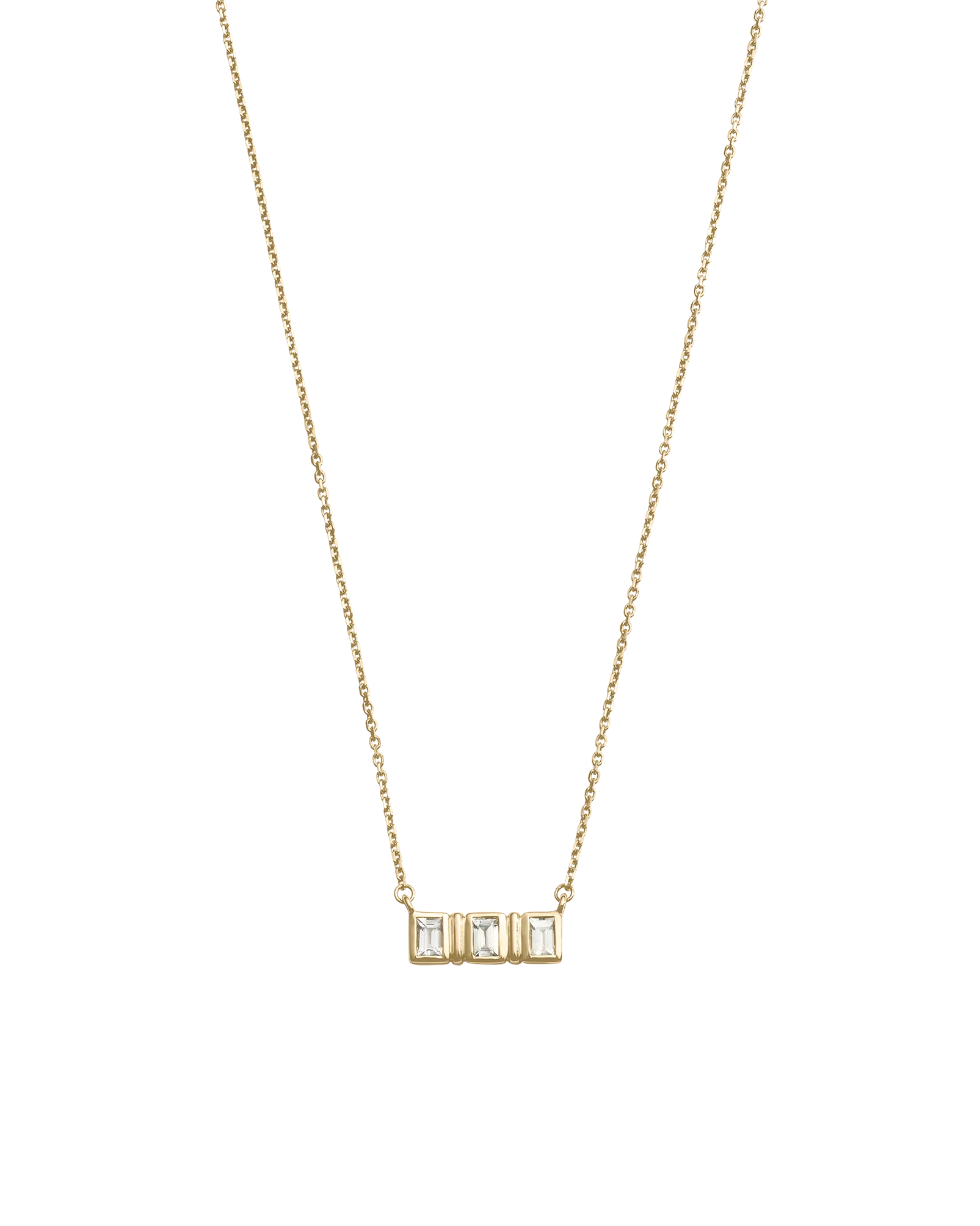 ELYSIUM BAGUETTE SAPPHIRE NECKLACE (9K GOLD)