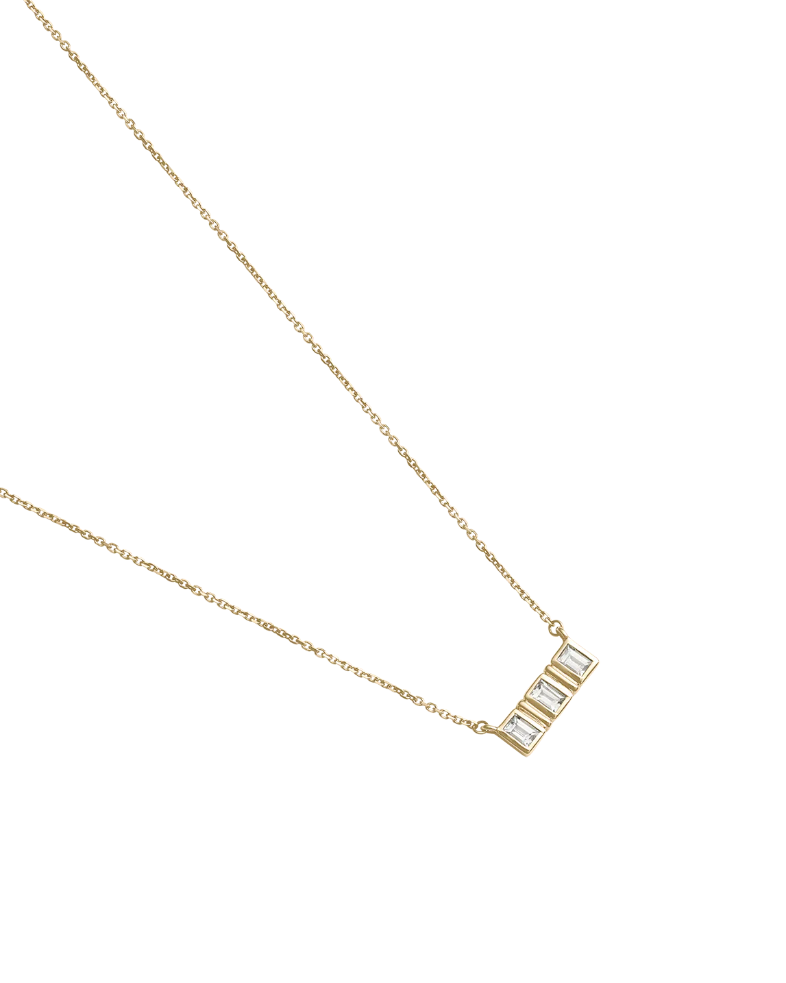 ELYSIUM BAGUETTE SAPPHIRE NECKLACE (9K GOLD) - Image 4