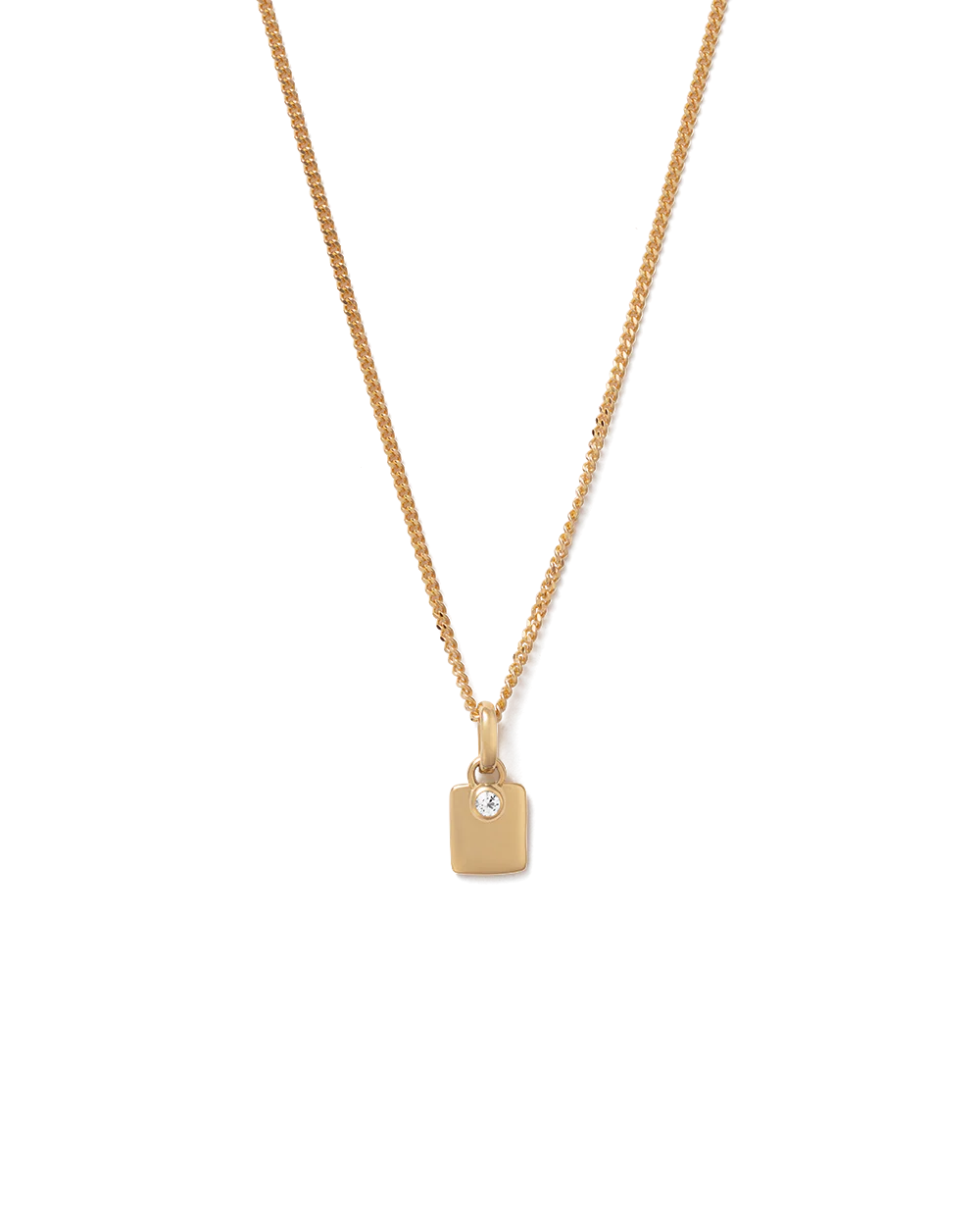 ENGRAVABLE BIRTHSTONE NECKLACE (18K GOLD VERMEIL)