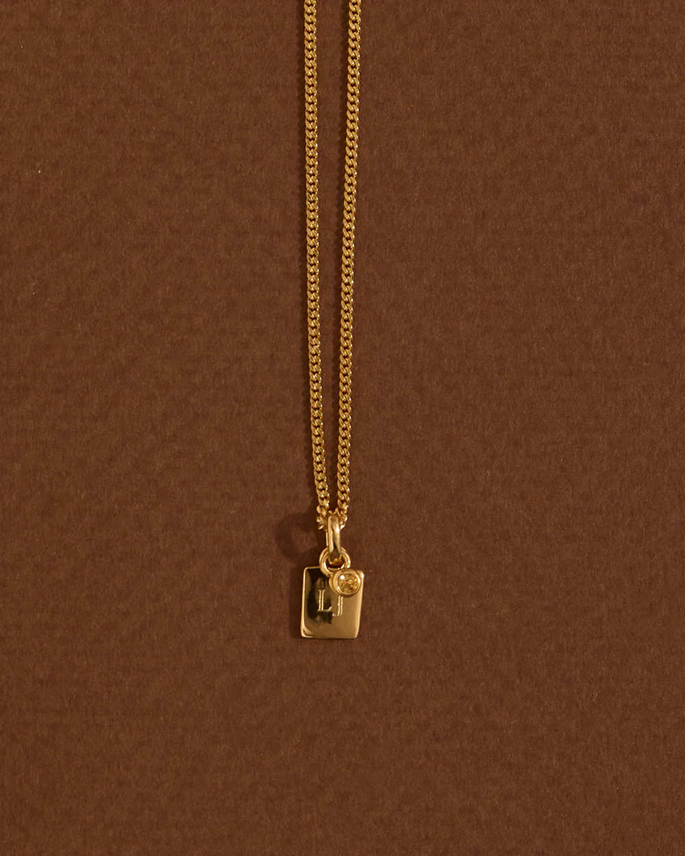 ENGRAVABLE BIRTHSTONE NECKLACE (18K GOLD VERMEIL) - Image 4