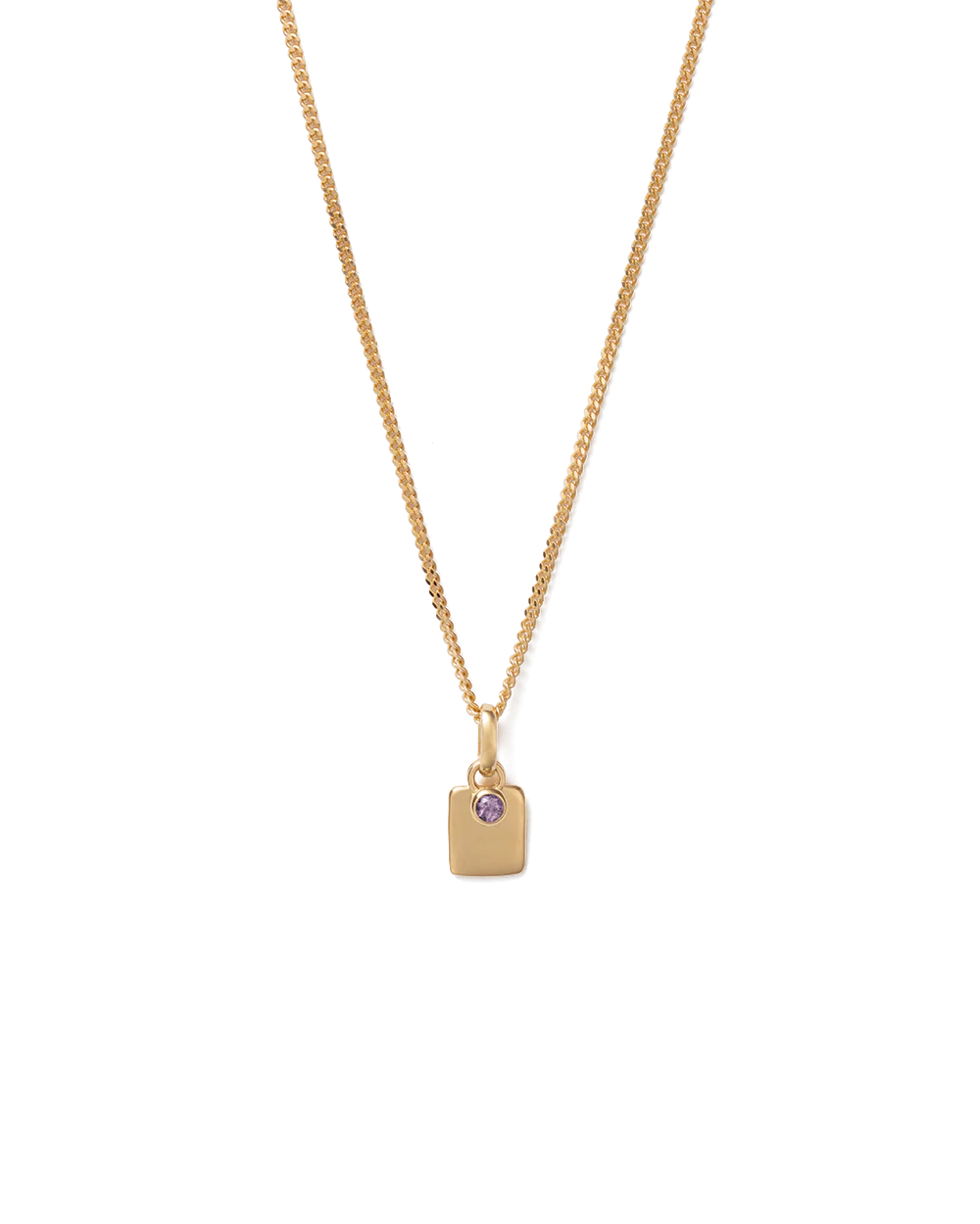 ENGRAVABLE BIRTHSTONE NECKLACE (18K GOLD VERMEIL) - Image 7