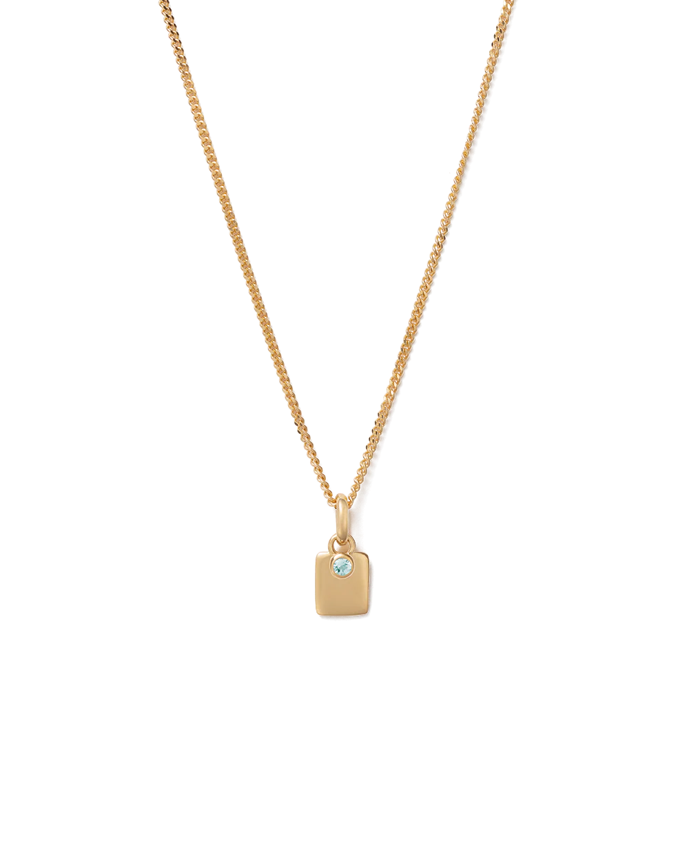 ENGRAVABLE BIRTHSTONE NECKLACE (18K GOLD VERMEIL) - Image 8