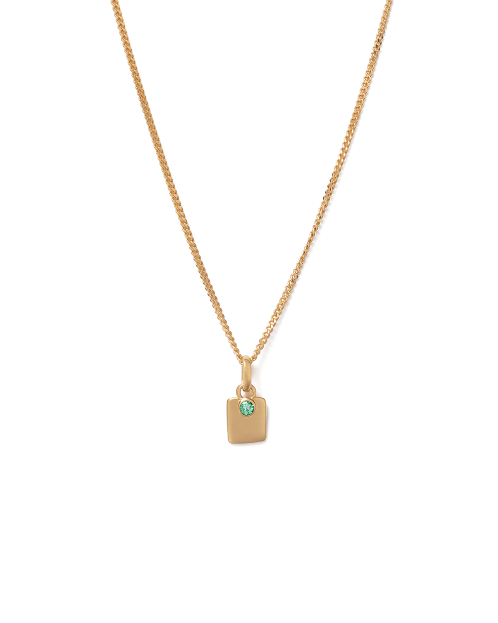 ENGRAVABLE BIRTHSTONE NECKLACE (18K GOLD VERMEIL) - Image 9