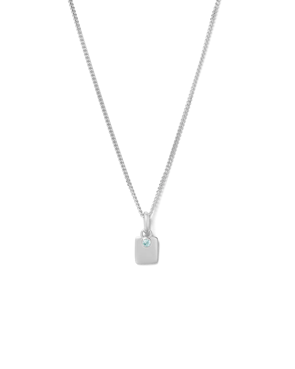 ENGRAVABLE BIRTHSTONE NECKLACE (STERLING SILVER) - Image 7