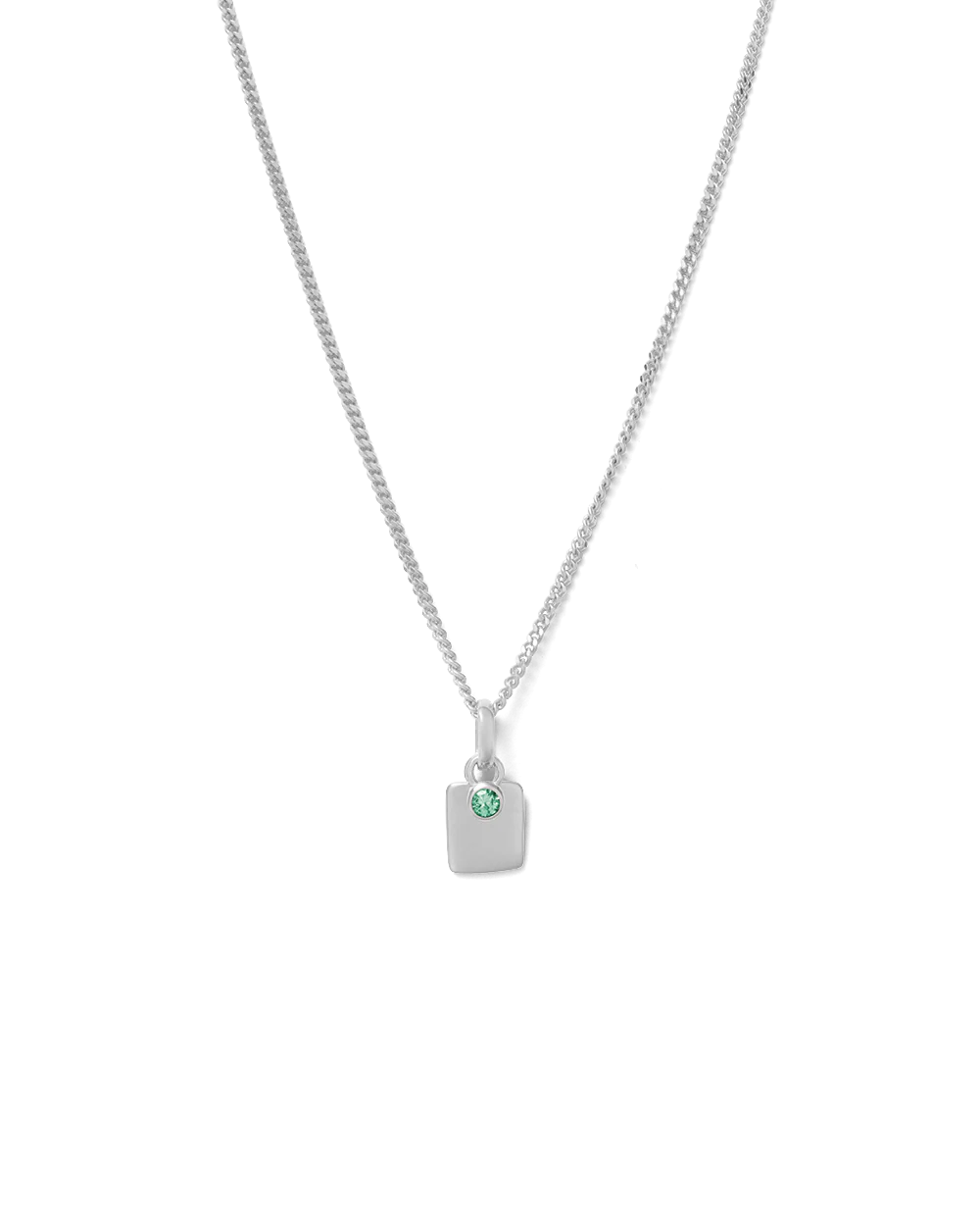 ENGRAVABLE BIRTHSTONE NECKLACE (STERLING SILVER) - Image 8