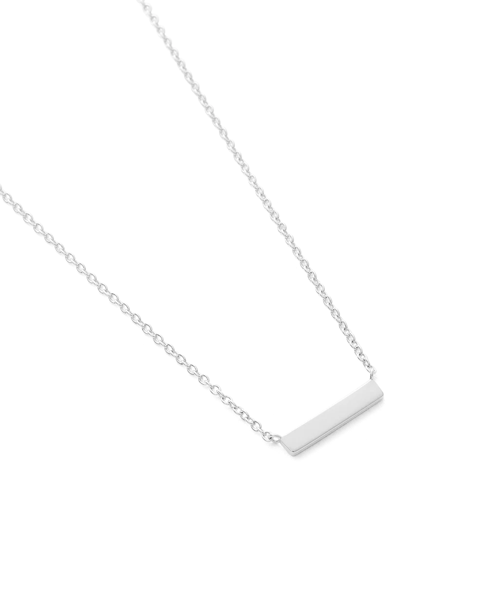 ENGRAVABLE PETITE BAR NECKLACE (STERLING SILVER) - Image 5