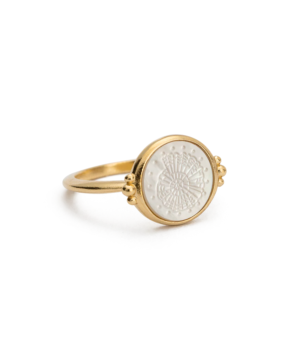 FOSSIL SHELL RING (18K GOLD VERMEIL) - Image 4