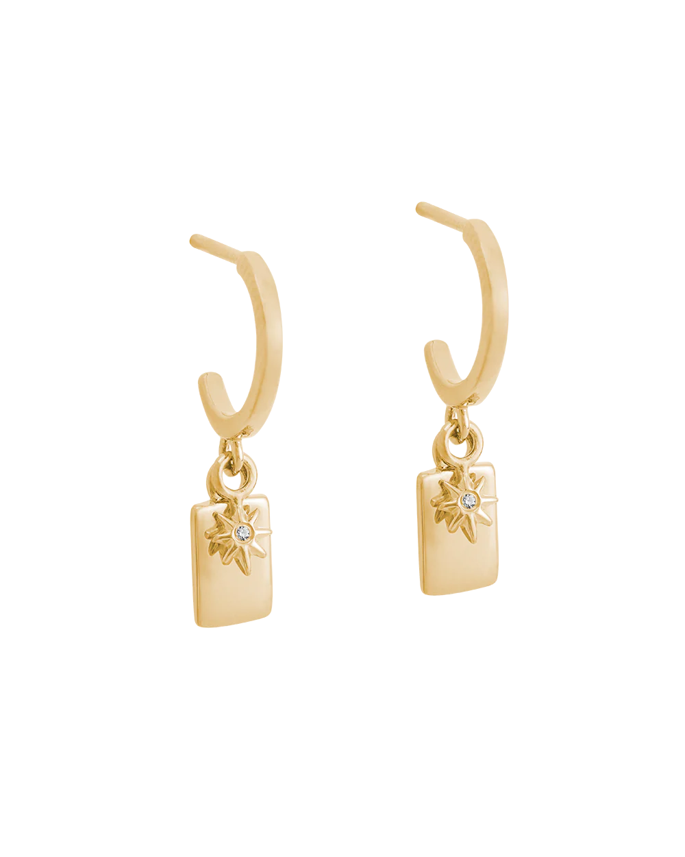 GUIDING STAR HOOPS (18K GOLD PLATED)