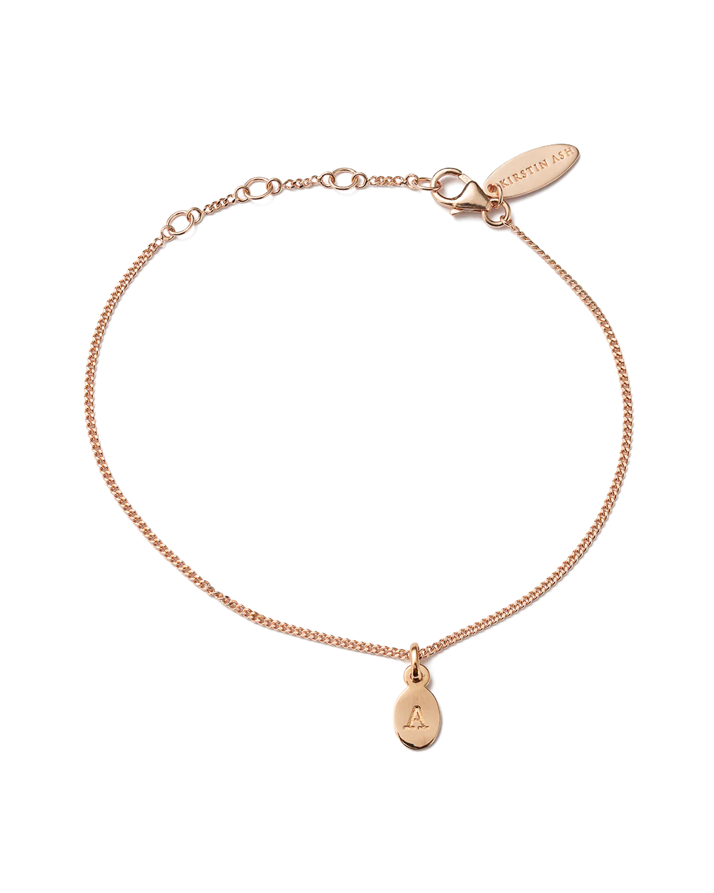 INITIAL BRACELET A-Z (18K ROSE GOLD VERMEIL)